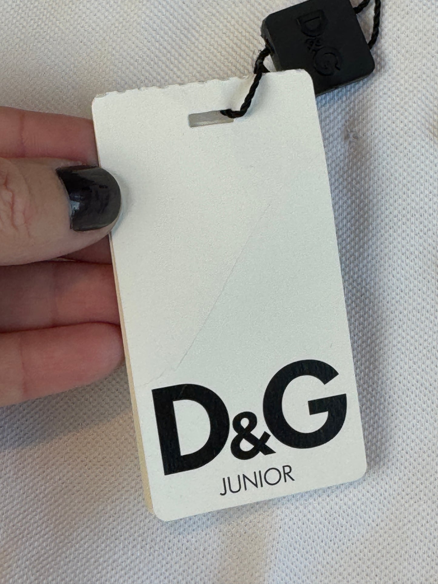 Dolce & Gabbana White/Navy Pique Polo T-Shirt Size 7/8