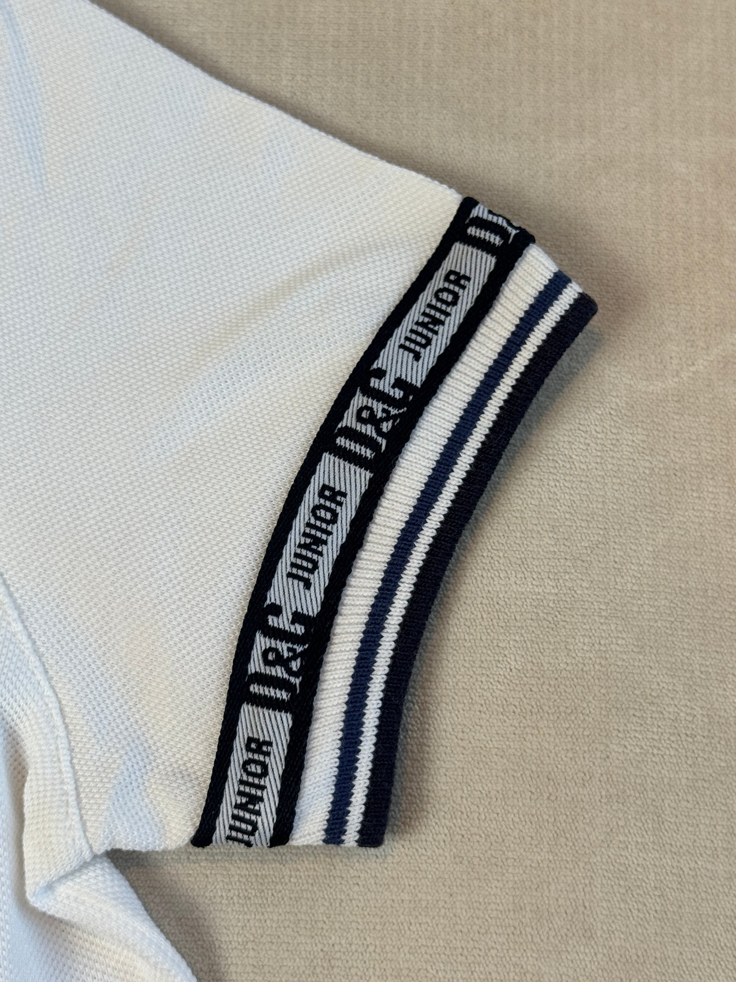 Dolce & Gabbana White/Navy Pique Polo T-Shirt Size 7/8