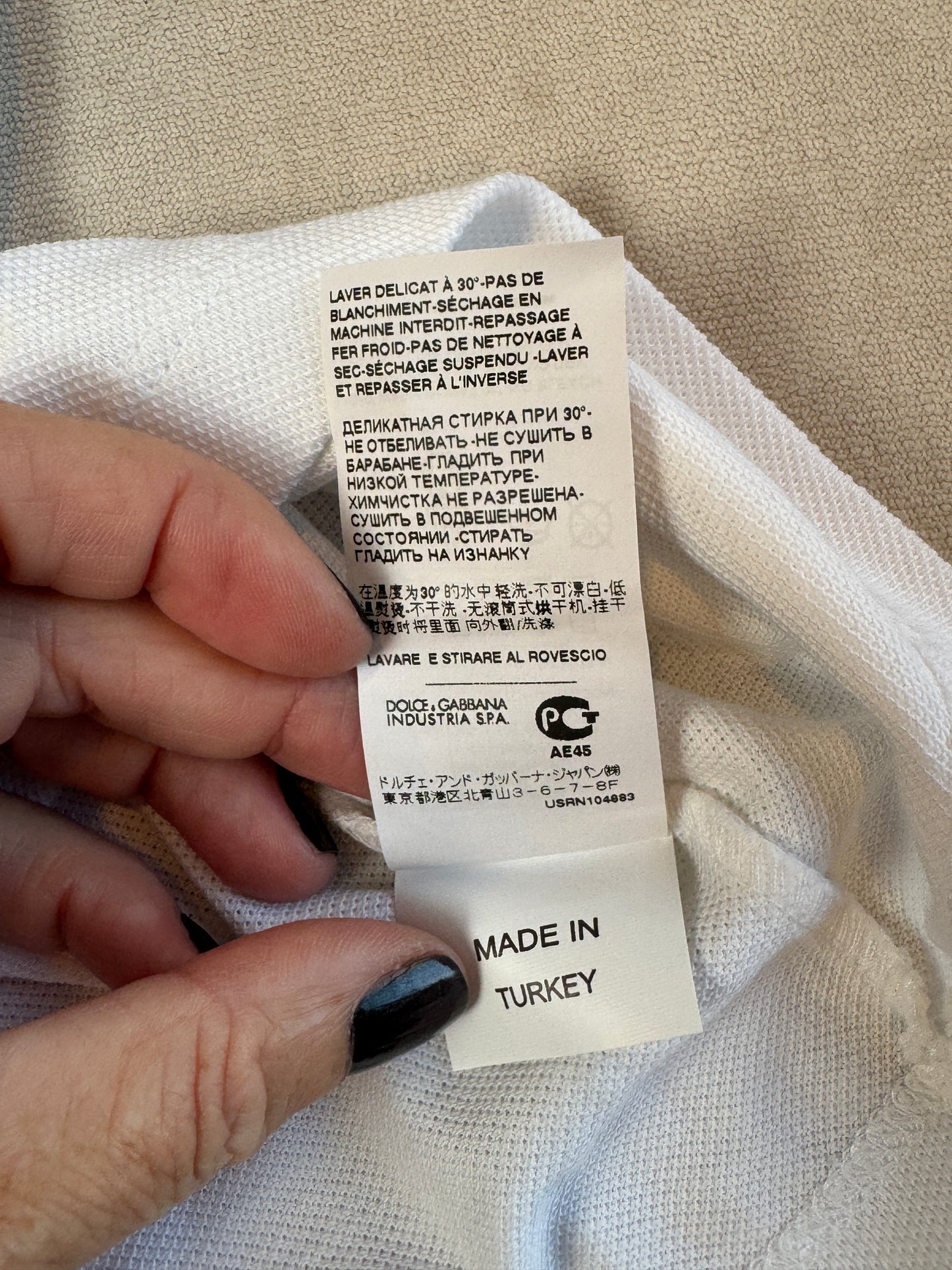 Dolce & Gabbana White/Navy Pique Polo T-Shirt Size 7/8