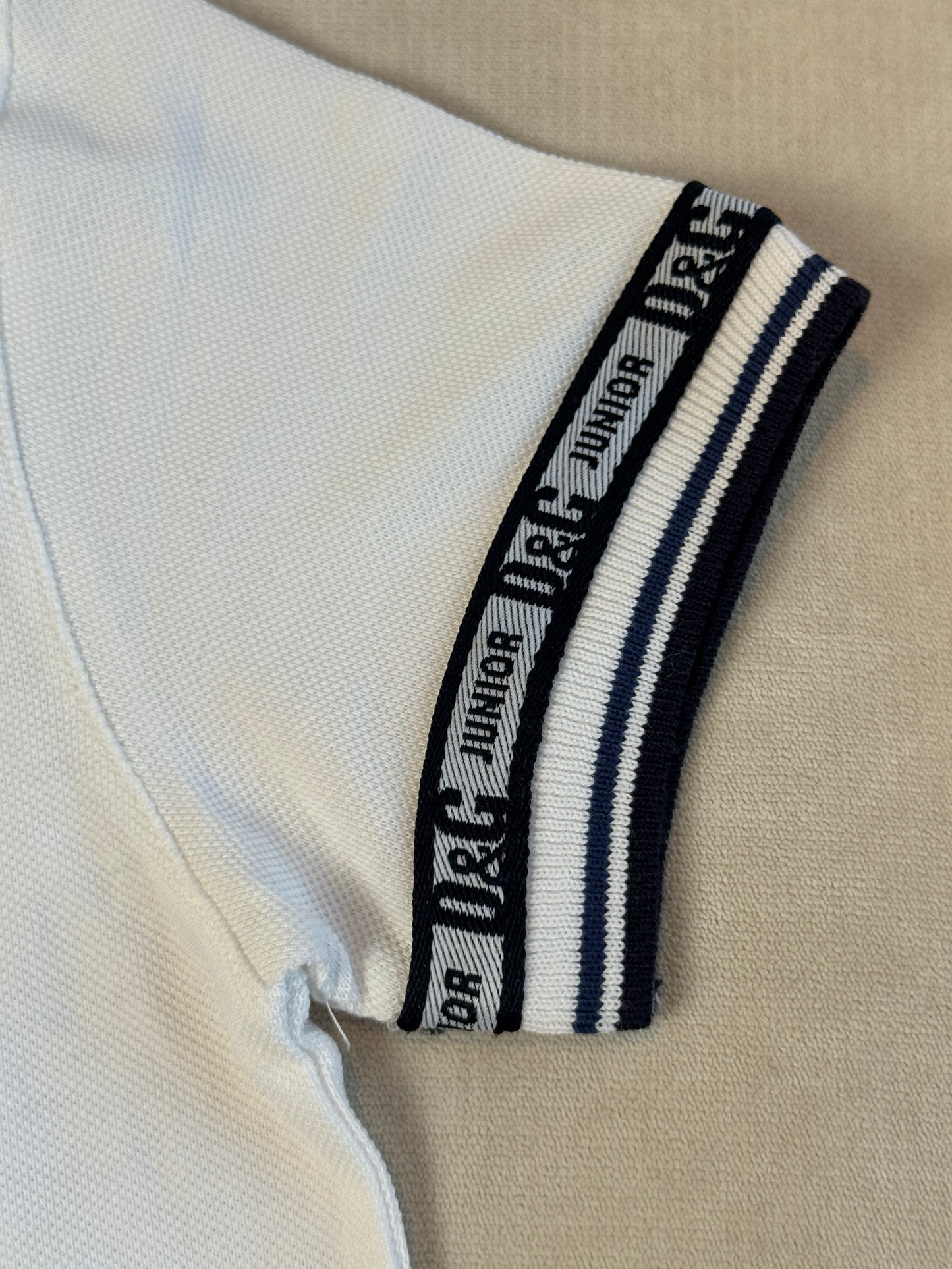 Dolce & Gabbana White/Navy Pique Polo T-Shirt Size XS