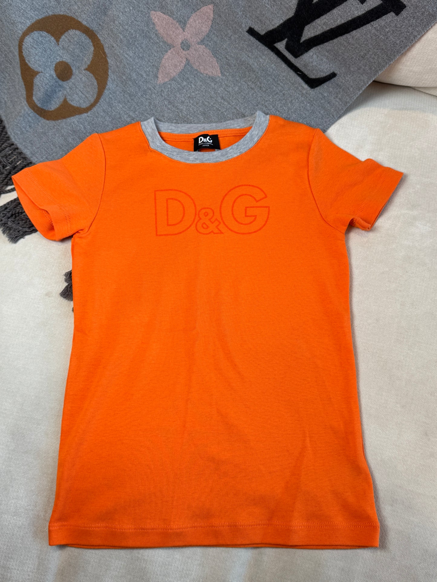 Dolce & Gabbana Orange Logo T-Shirt Size 8