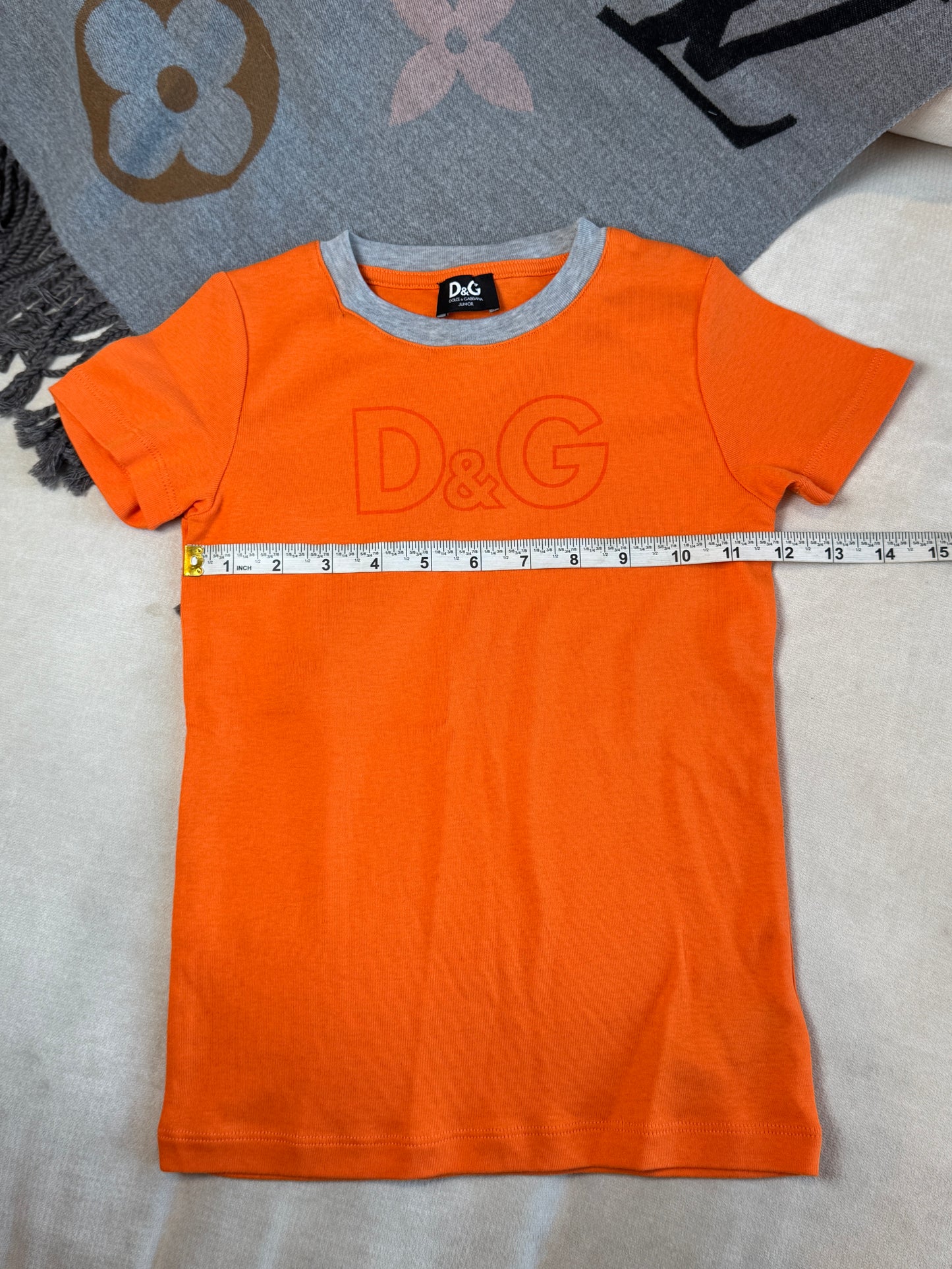 Dolce & Gabbana Orange Logo T-Shirt Size 8