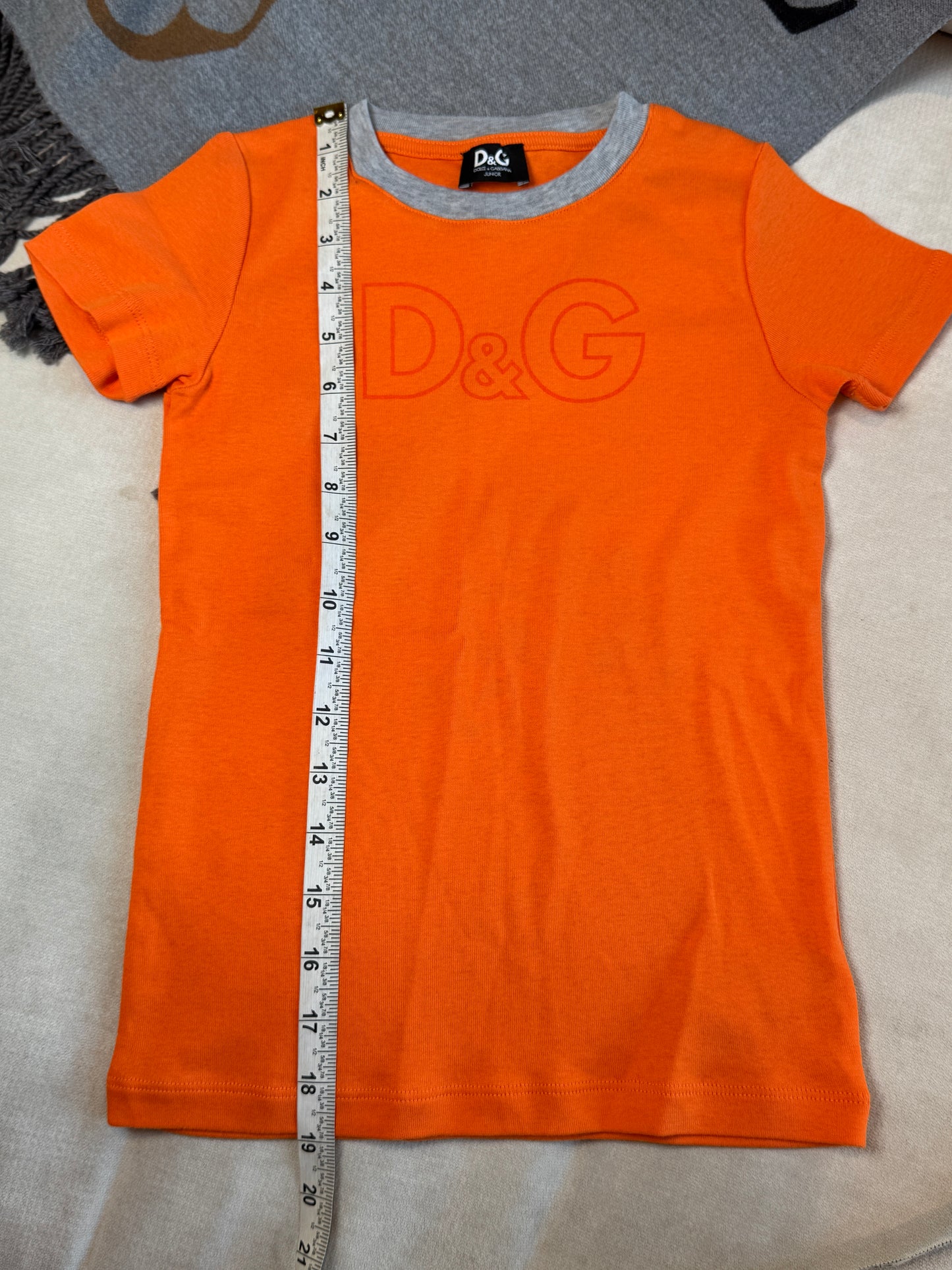 Dolce & Gabbana Orange Logo T-Shirt Size 8