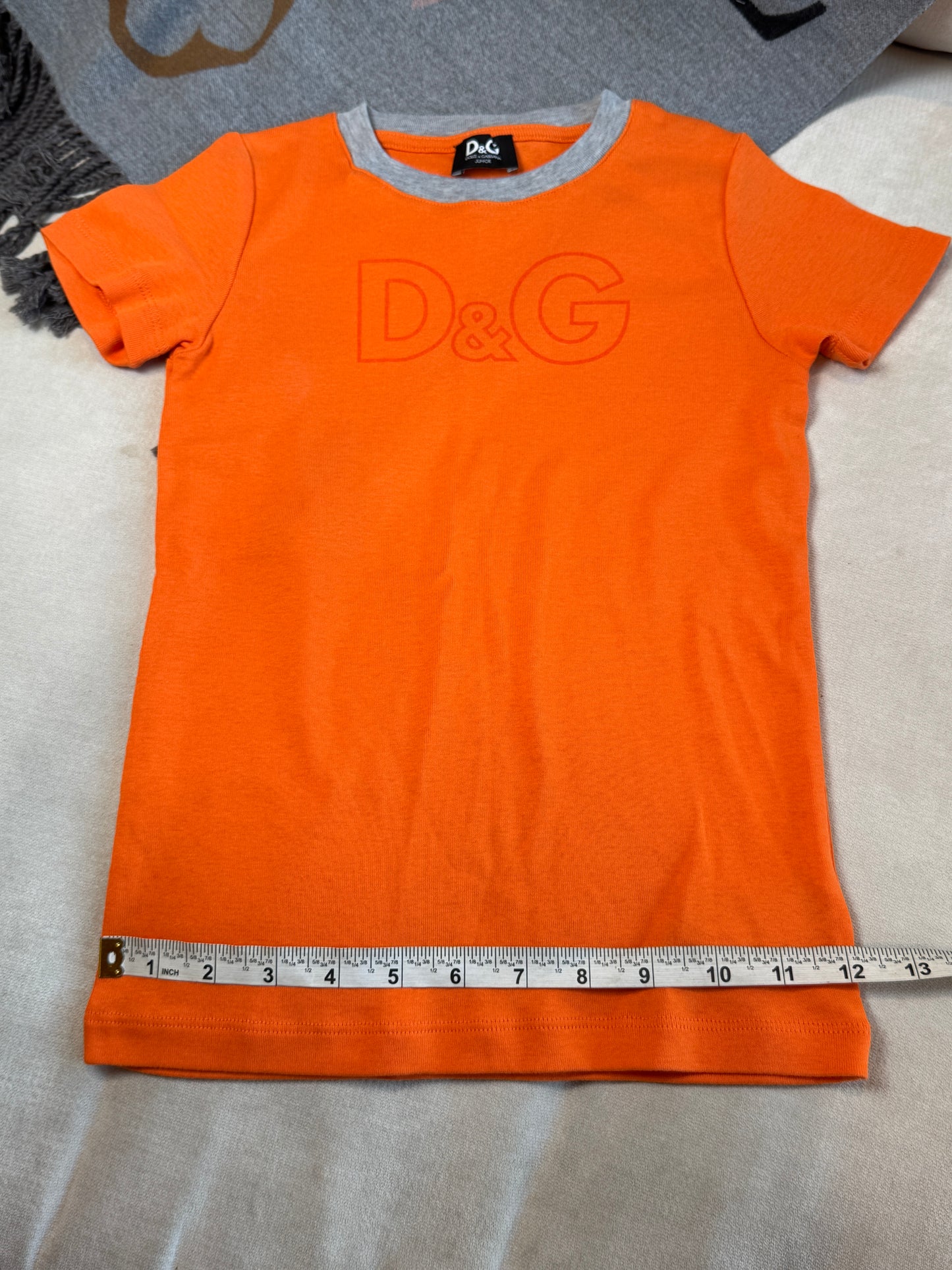 Dolce & Gabbana Orange Logo T-Shirt Size 8
