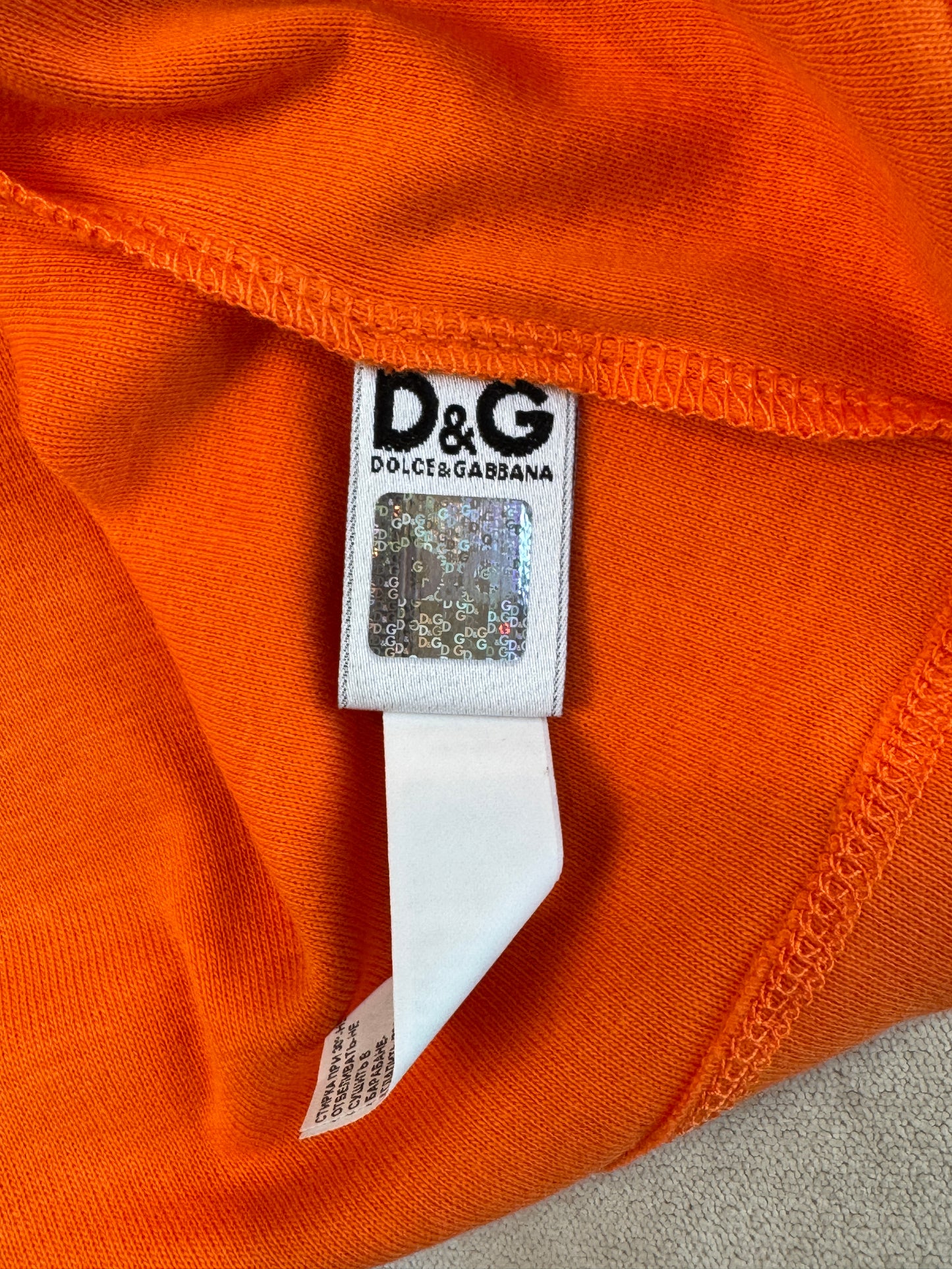 Dolce & Gabbana Orange Logo T-Shirt Size 8