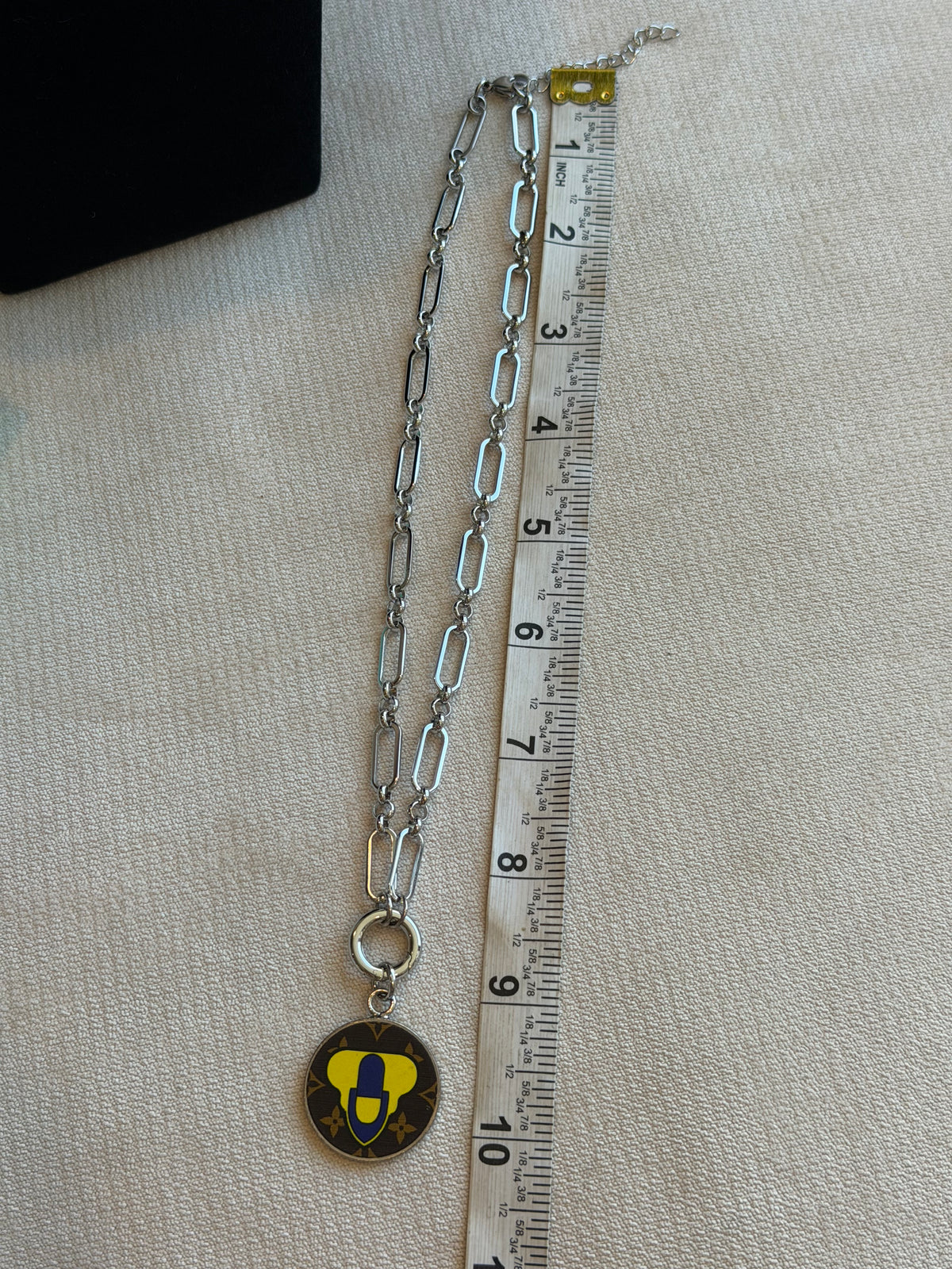 Reworked Louis Vuitton Porte-Clé LV Stories Yellow & Pink Padlock Charm Necklace