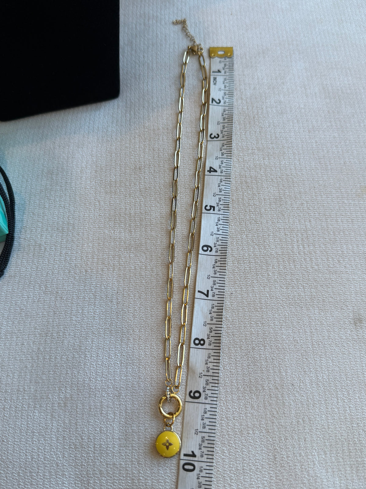 Reworked Louis Vuitton Gold Pastilles Yellow Flower Charm Necklace