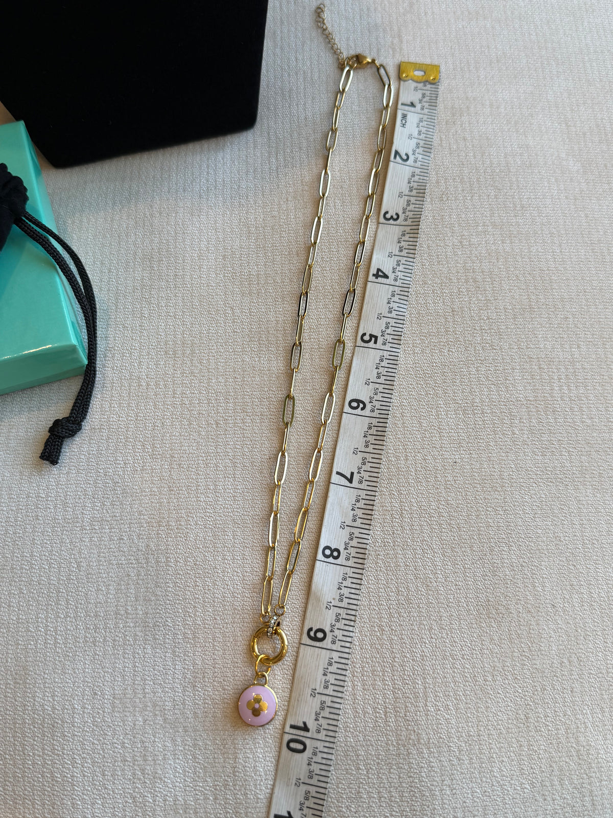 Reworked Louis Vuitton Gold Pastilles Lavender Flower Charm Necklace
