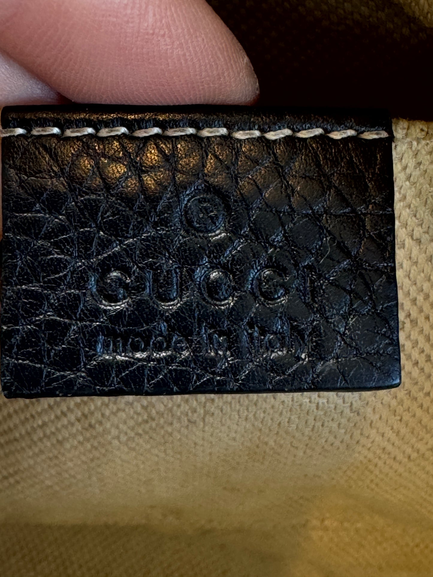 GUCCI Soho Disco Black Pebbled Camera Bum Bag