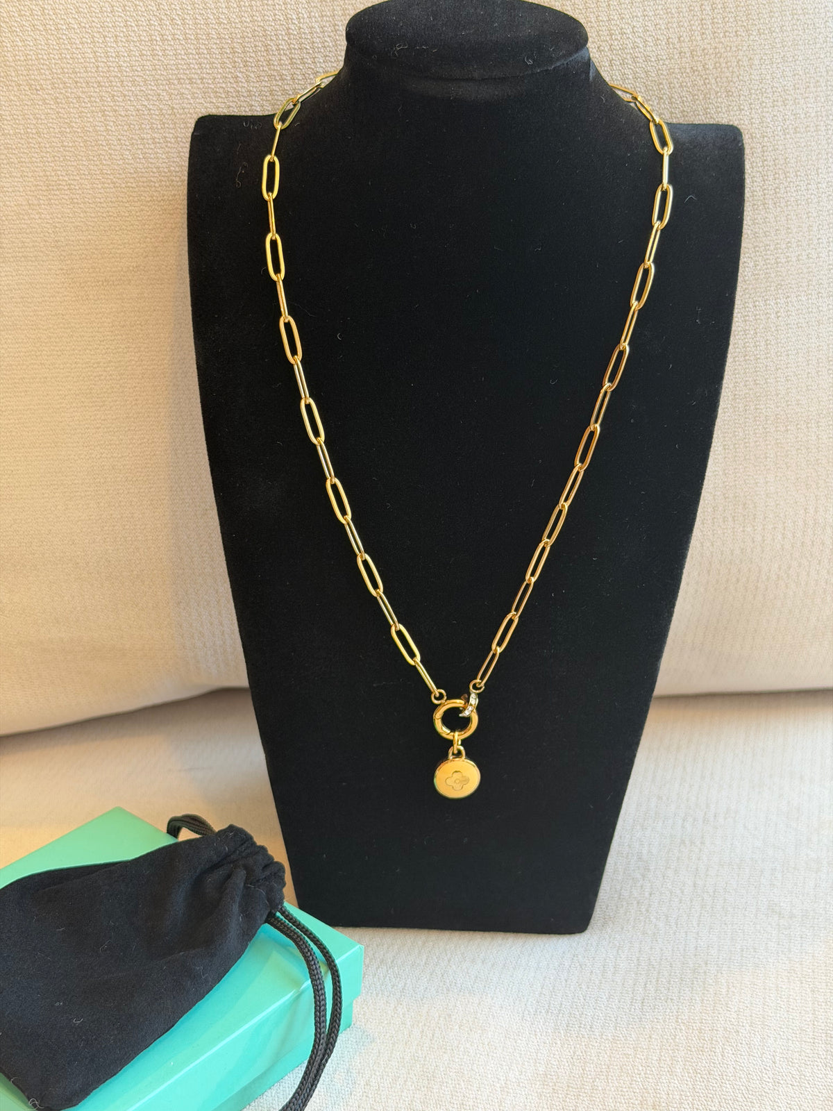 Reworked Louis Vuitton Pastilles Yellow Flower Charm Necklace