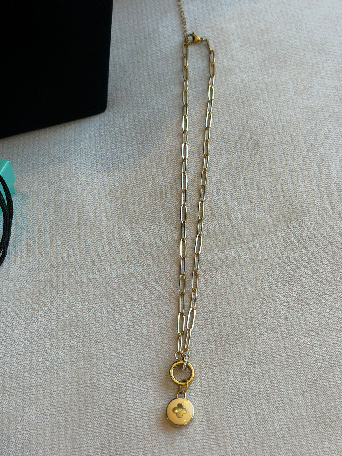 Reworked Louis Vuitton Pastilles Yellow Flower Charm Necklace