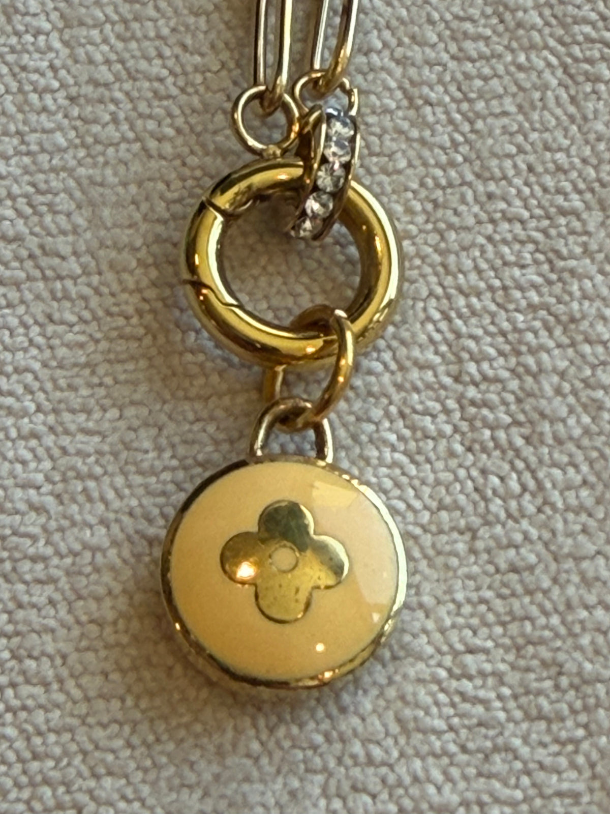 Reworked Louis Vuitton Pastilles Yellow Flower Charm Necklace