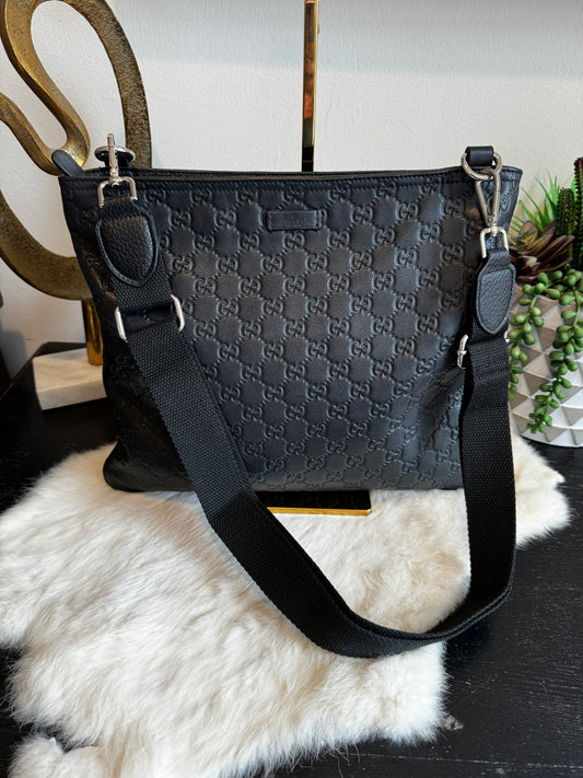 Gucci Black Guccissima Small Messenger