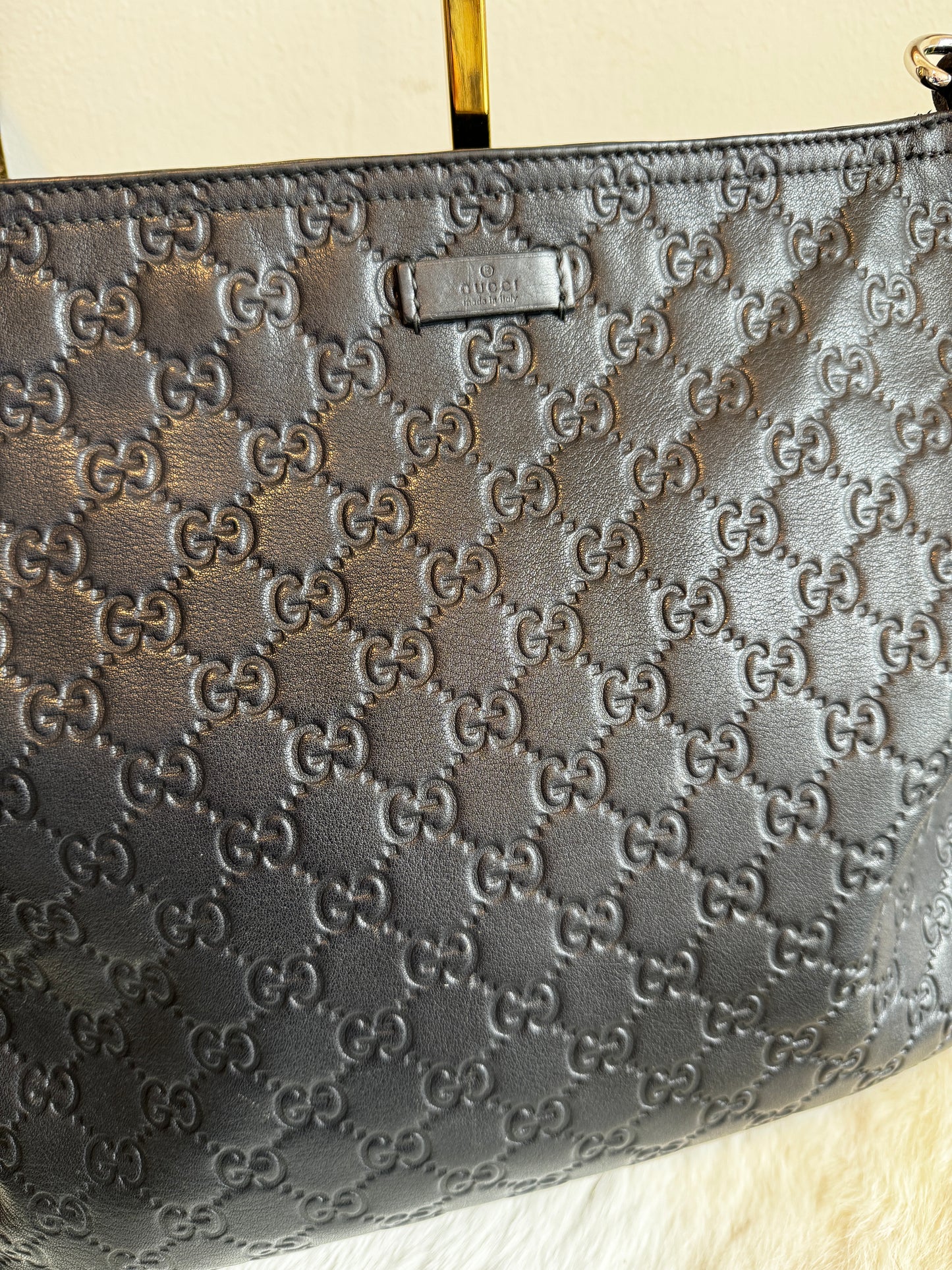 Gucci Black Guccissima Small Messenger