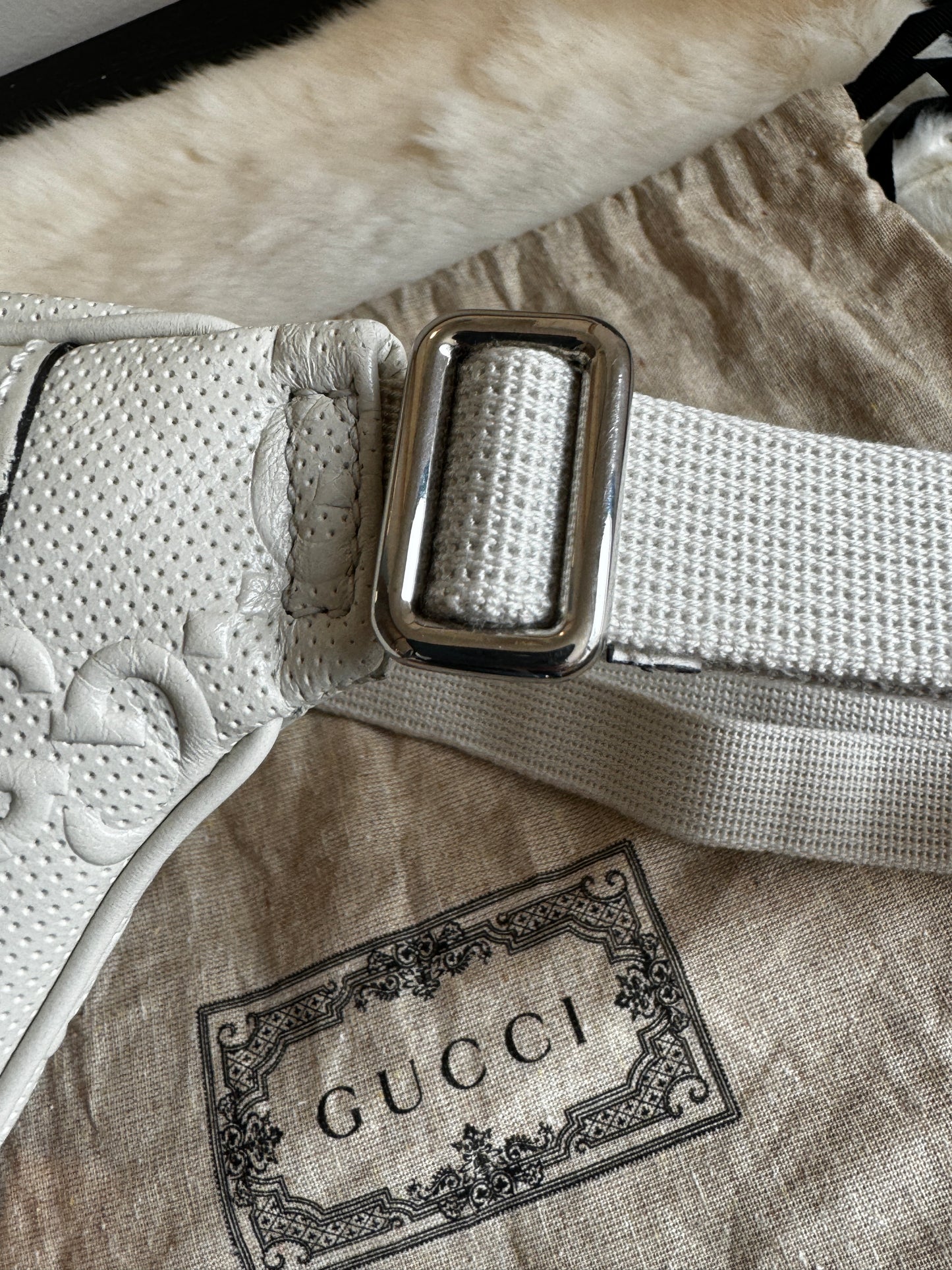 Gucci Tennis Embossed Ivory Bumbag