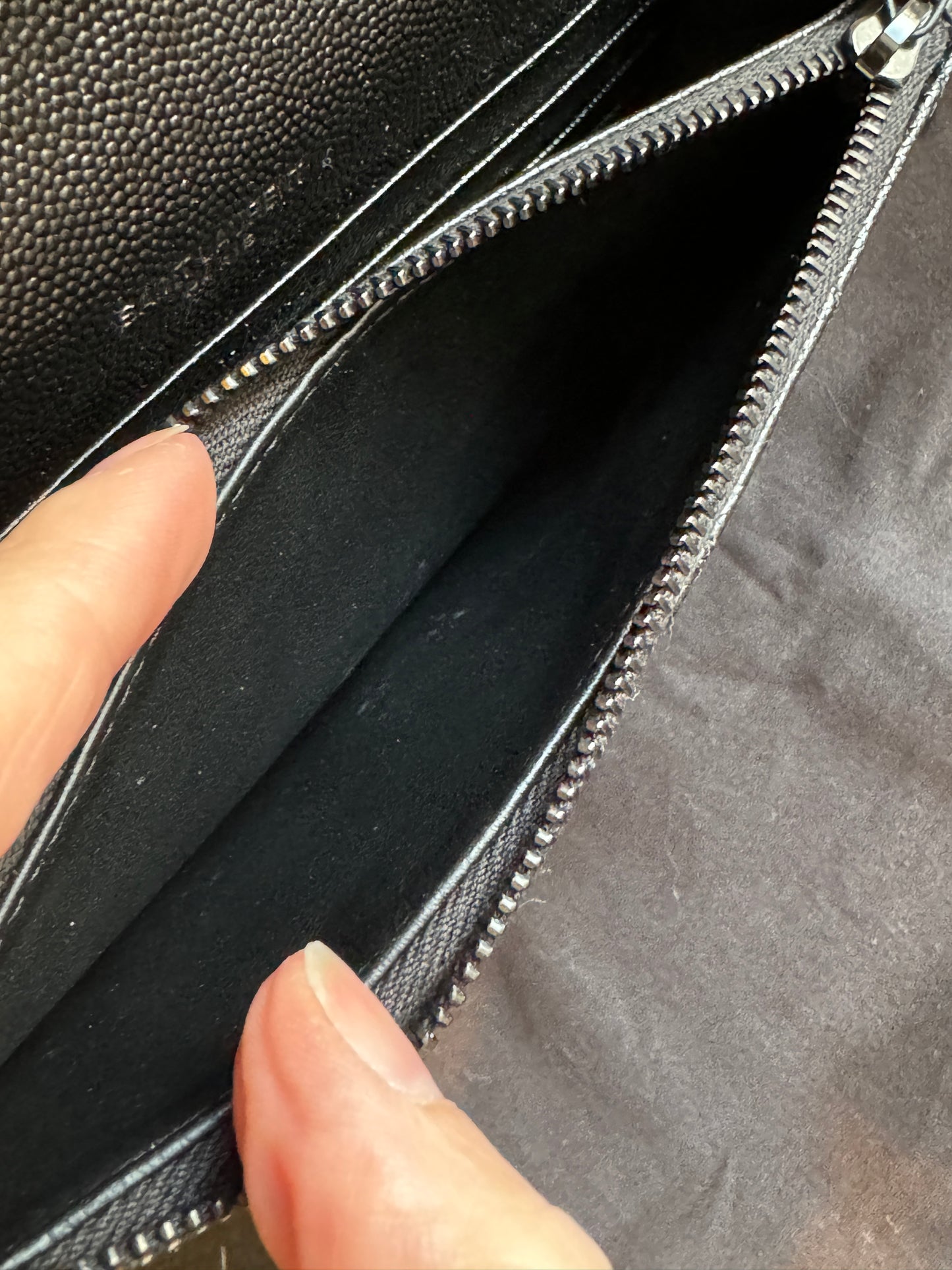 YSL Cassandre Black Wallet on Chain