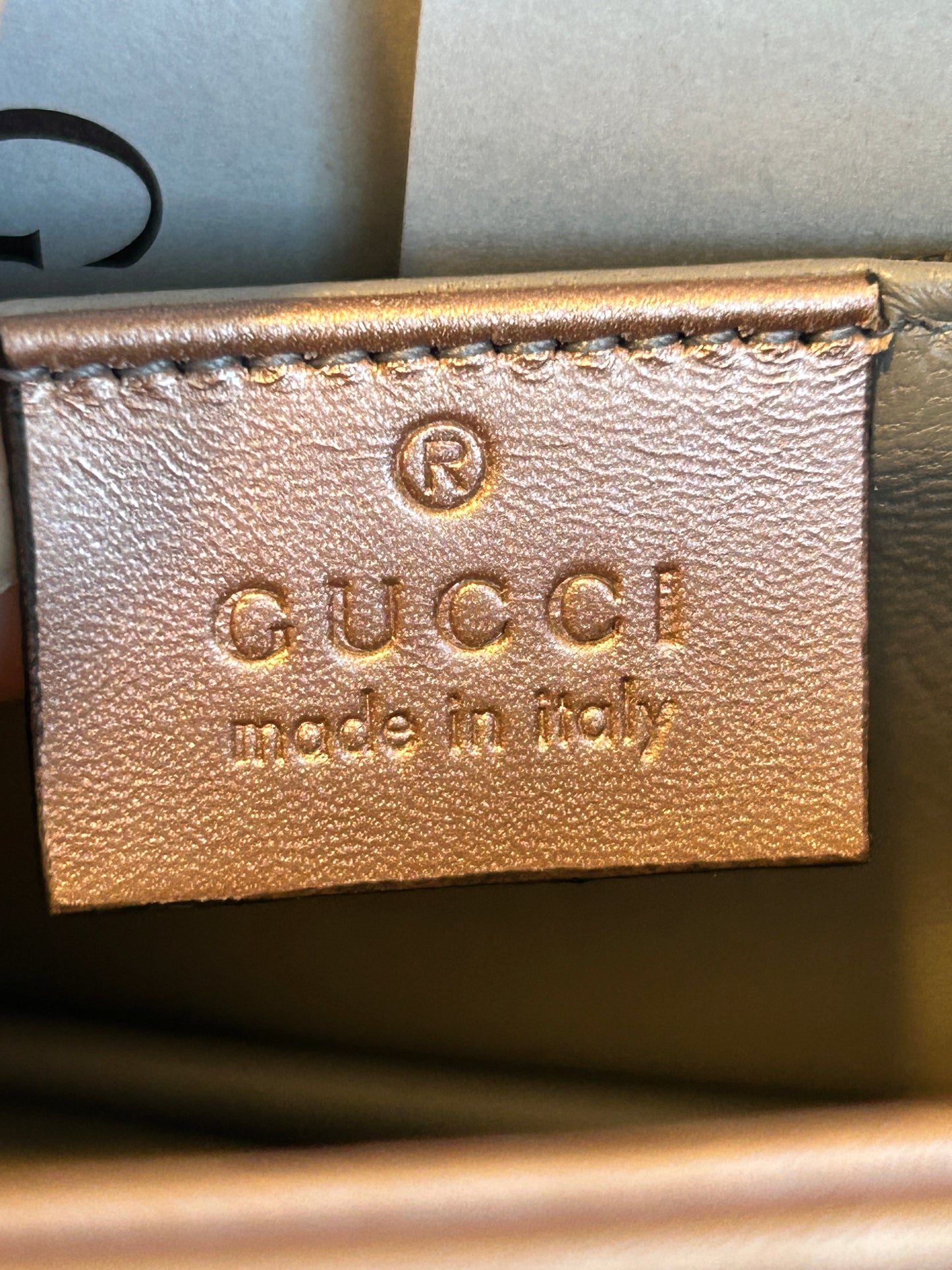 GUCCI Crystal Logo Metallic Broadway Bag