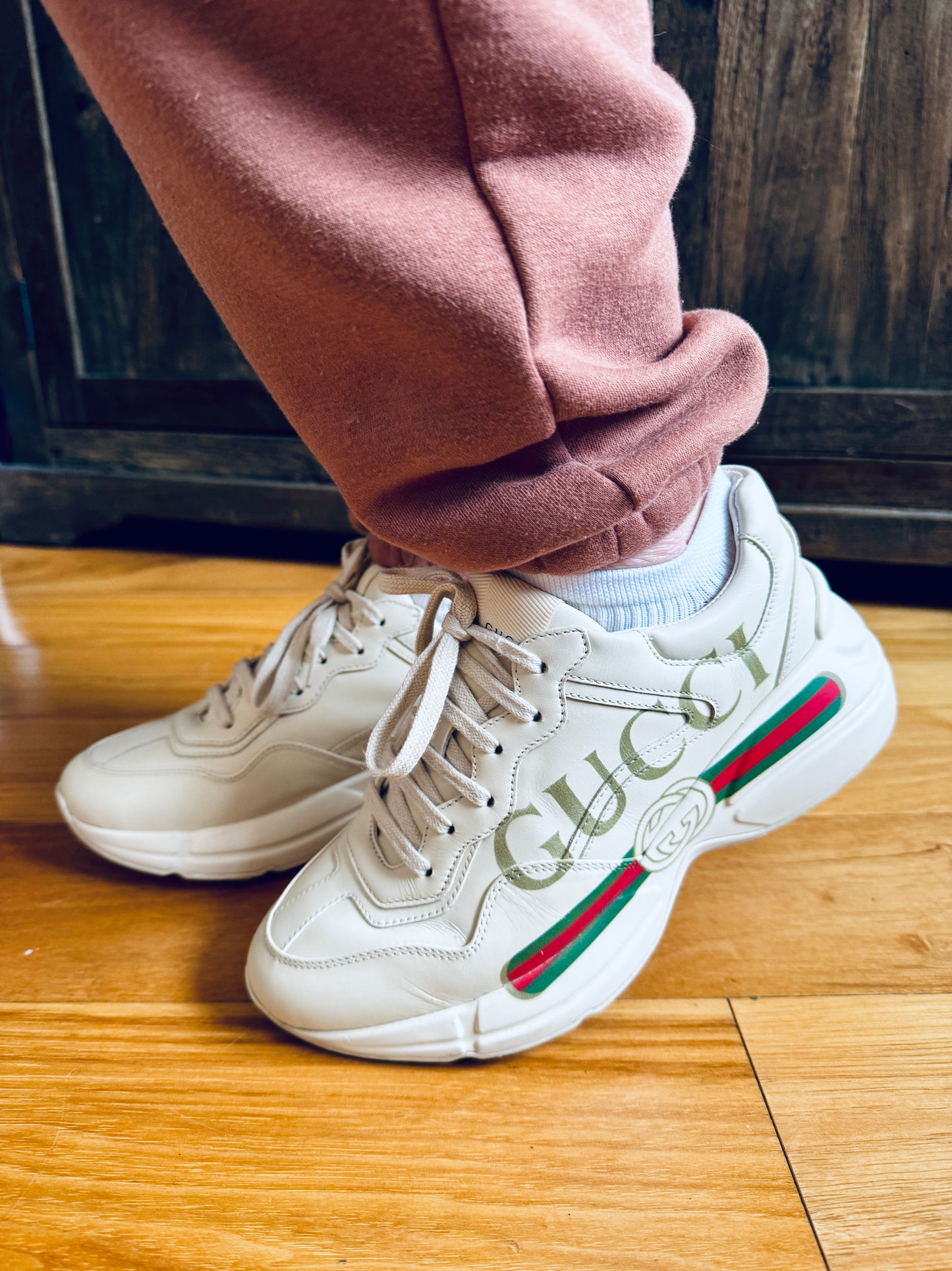 Gucci Rhyton Logo Ivory Women's Sneakers 36EU