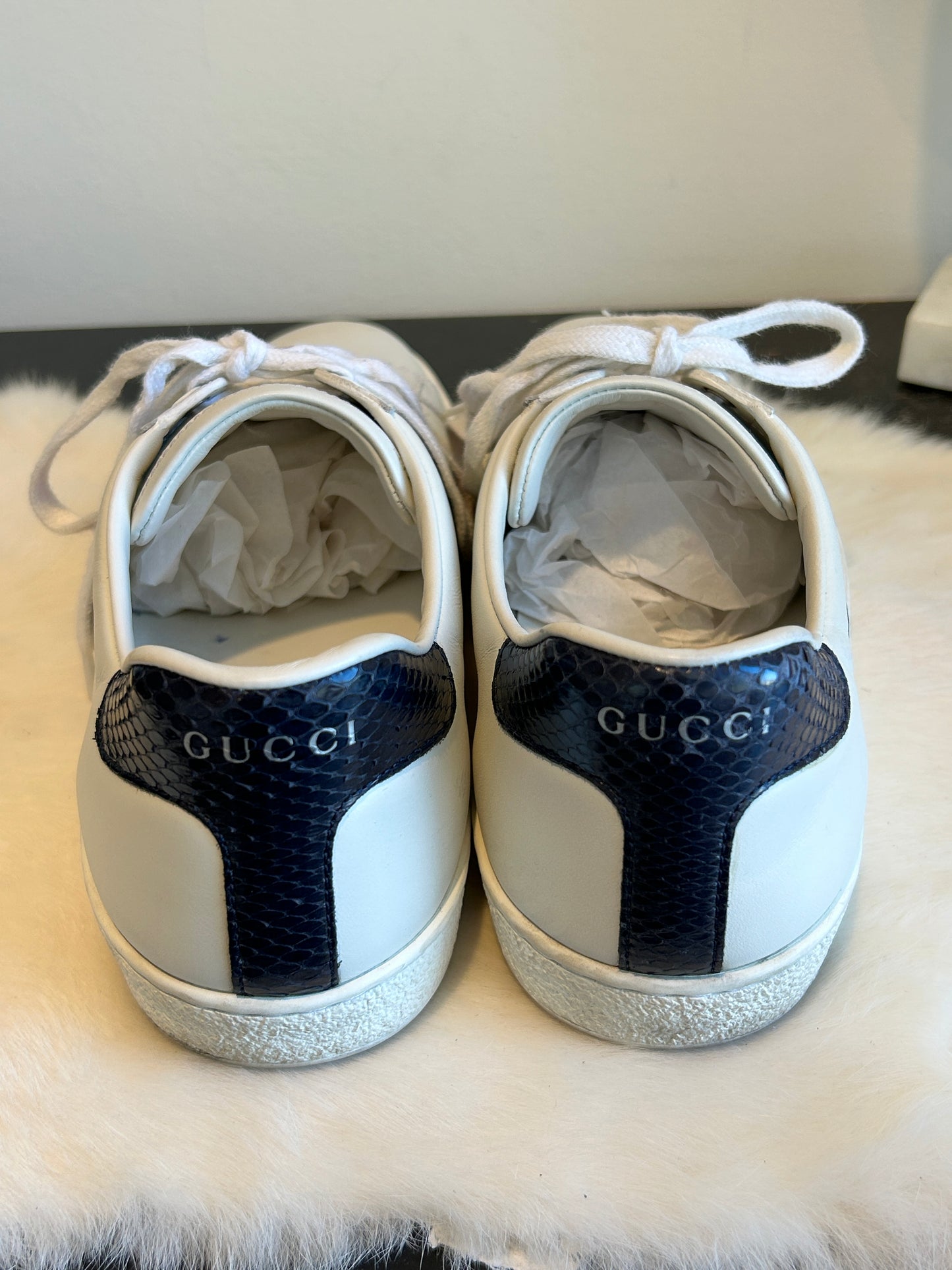 GUCCI Ace Web Navy/Red Sneakers Mens 8EU (41EU Womens)