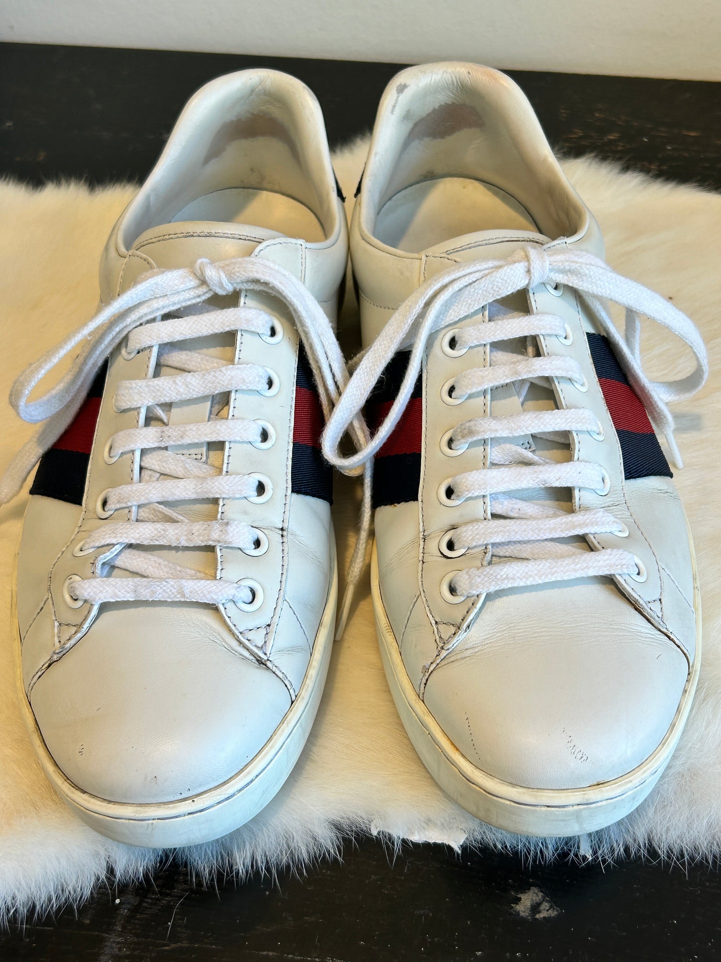 GUCCI Ace Basic WEB Navy/Red Sneakers Mens 7.5EU (40.5EU Womens)