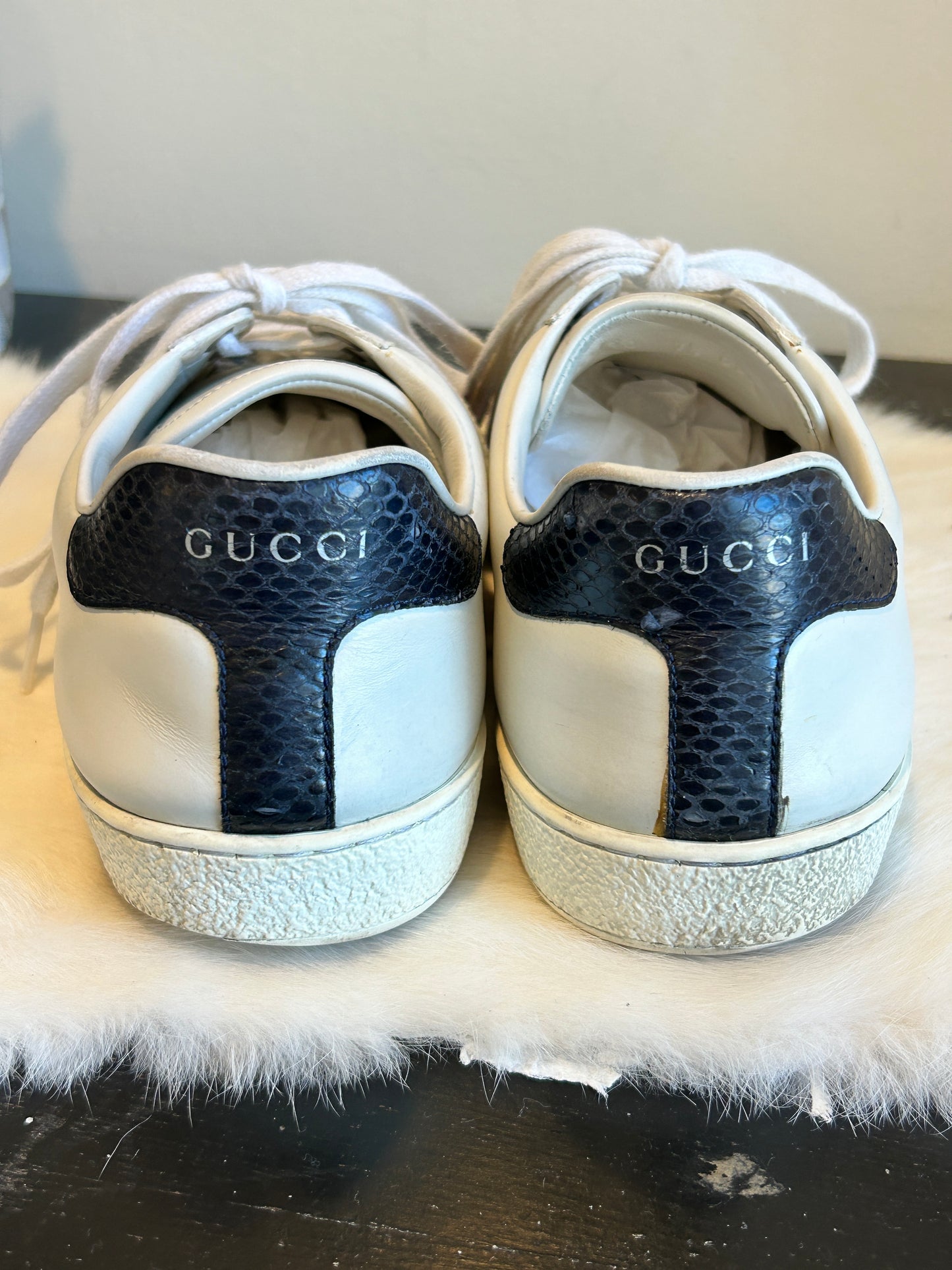 GUCCI Ace Basic WEB Navy/Red Sneakers Mens 7.5EU (40.5EU Womens)