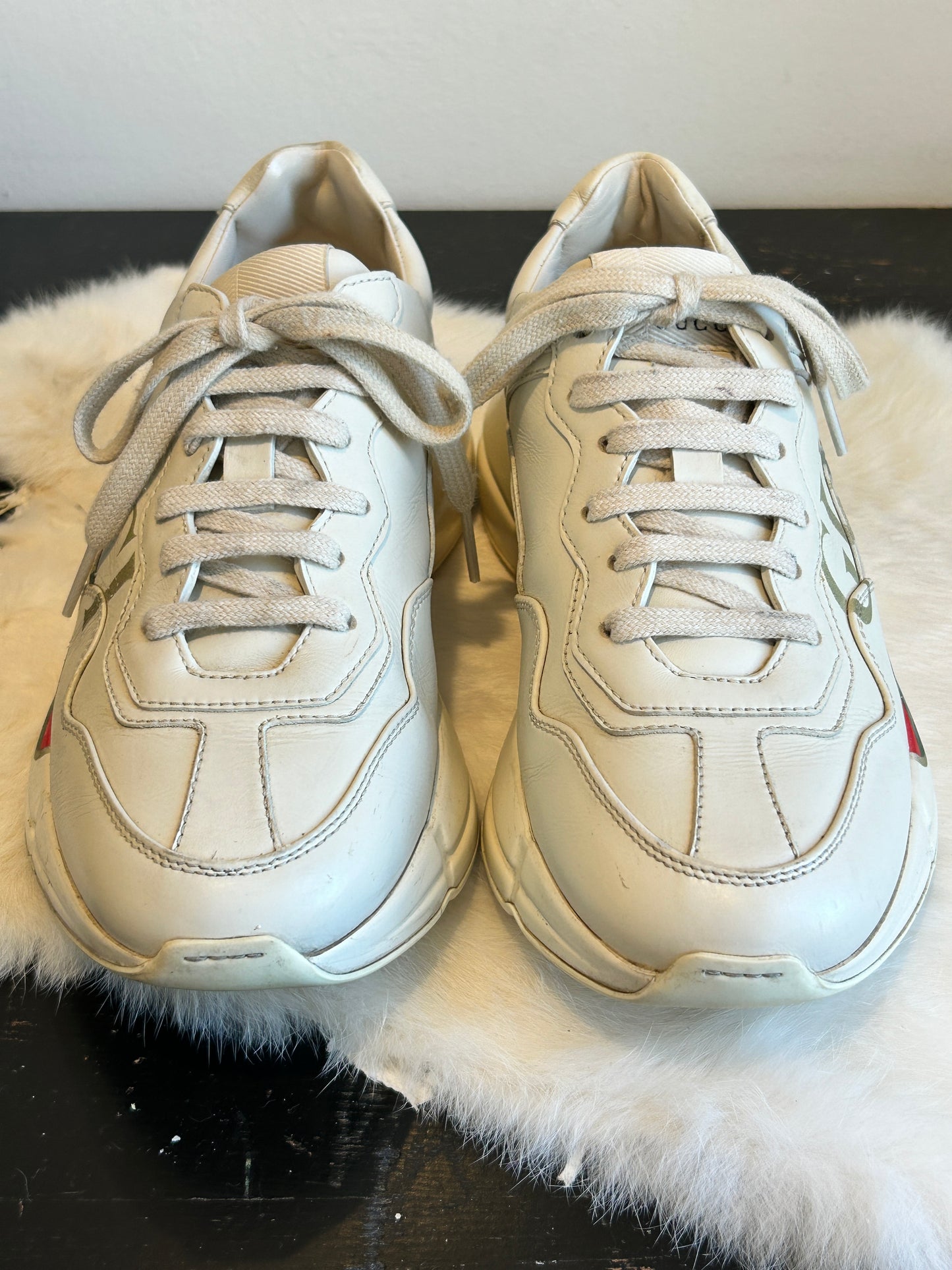 Gucci Rhyton Logo Ivory Women's Sneakers 37EU