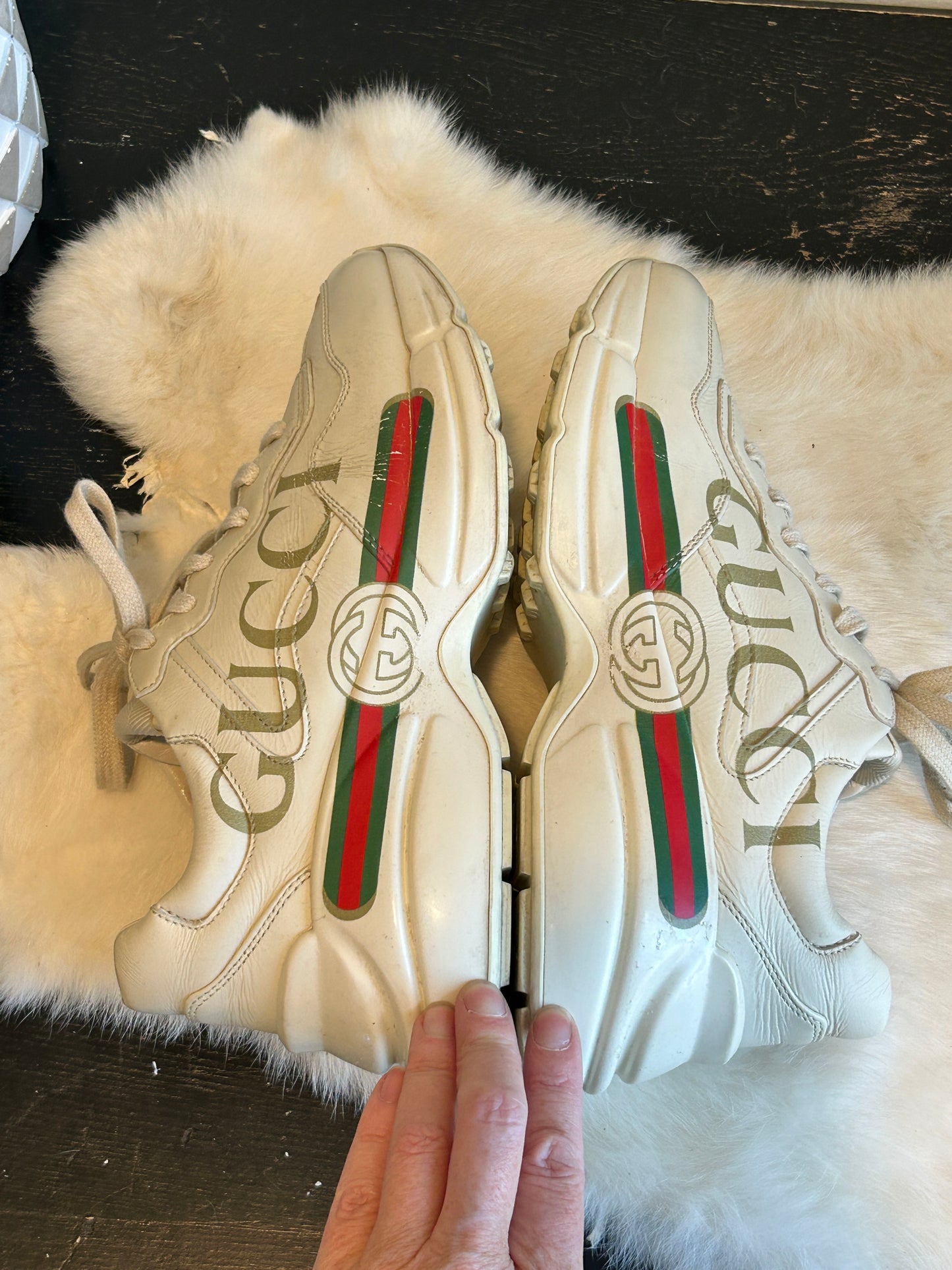 Gucci Rhyton Logo Ivory Women's Sneakers 37EU