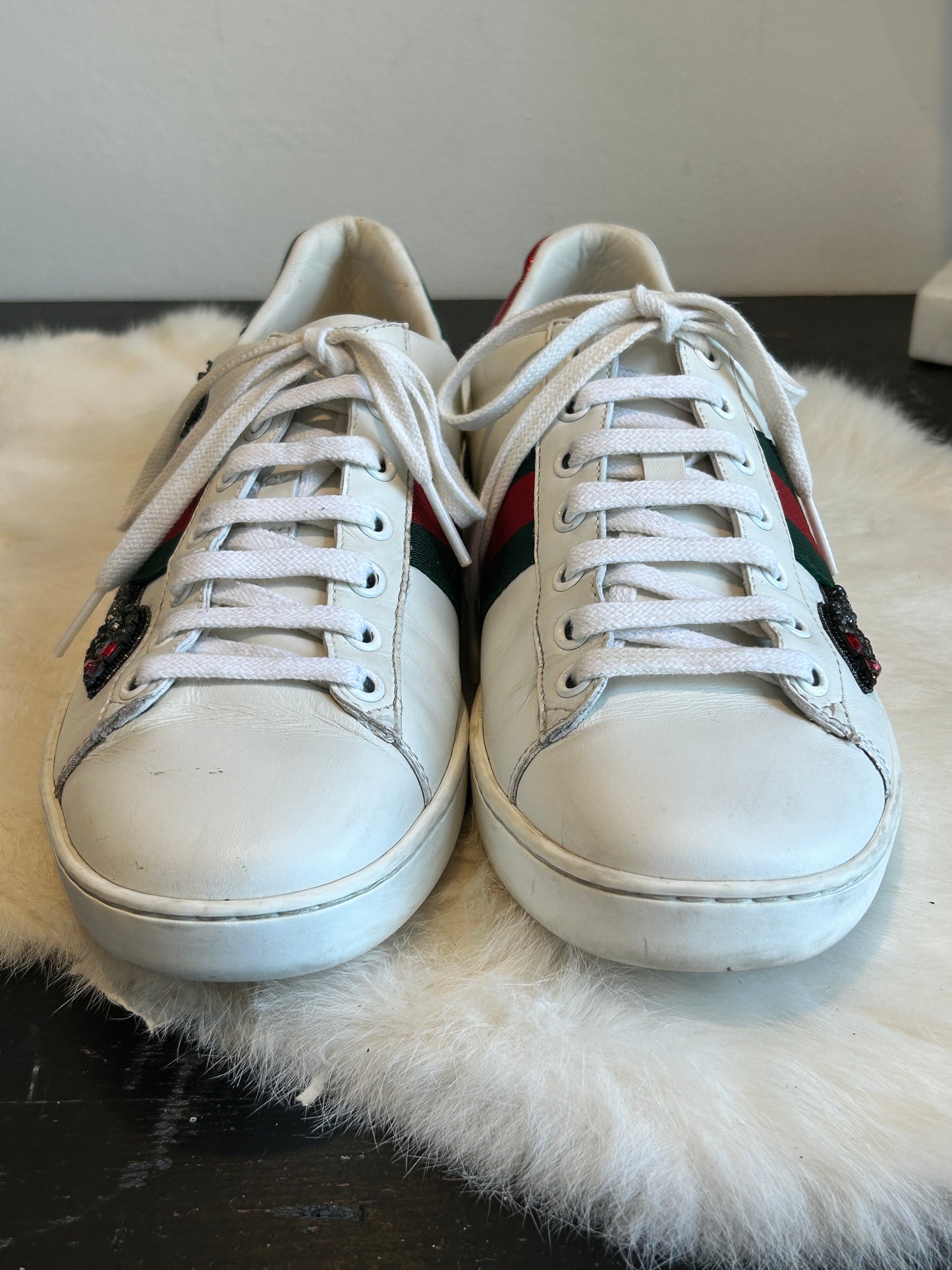 GUCCI Ace Rhinestone Arrows Sneakers Women's 38EU