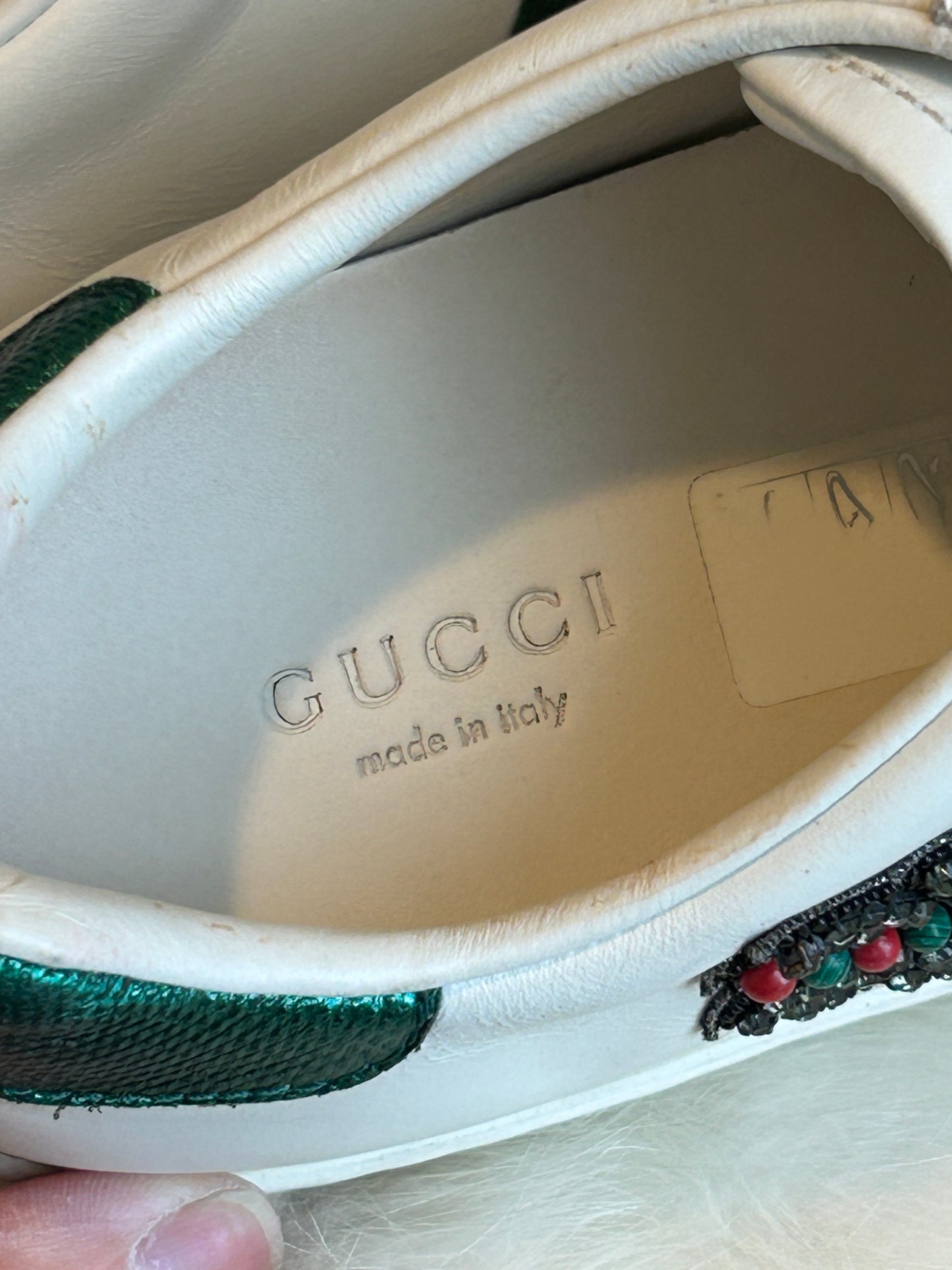 GUCCI Ace Rhinestone Arrows Sneakers Women's 38EU