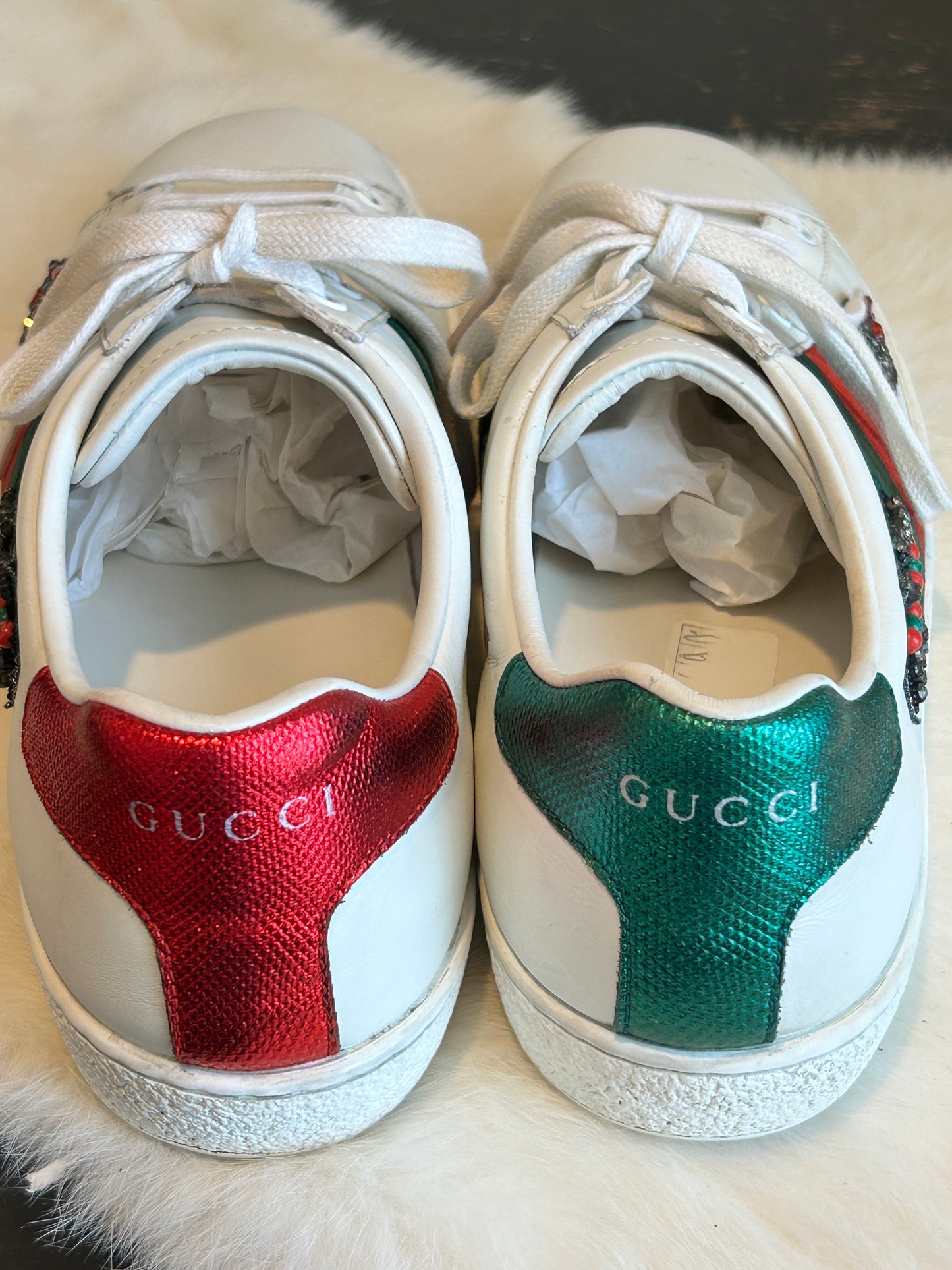 GUCCI Ace Rhinestone Arrows Sneakers Women's 38EU