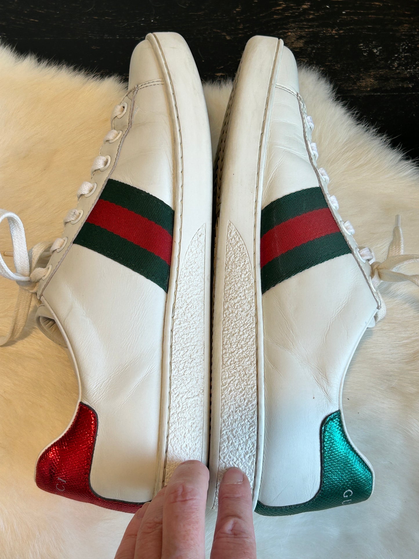 GUCCI Ace Rhinestone Arrows Sneakers Women's 38EU