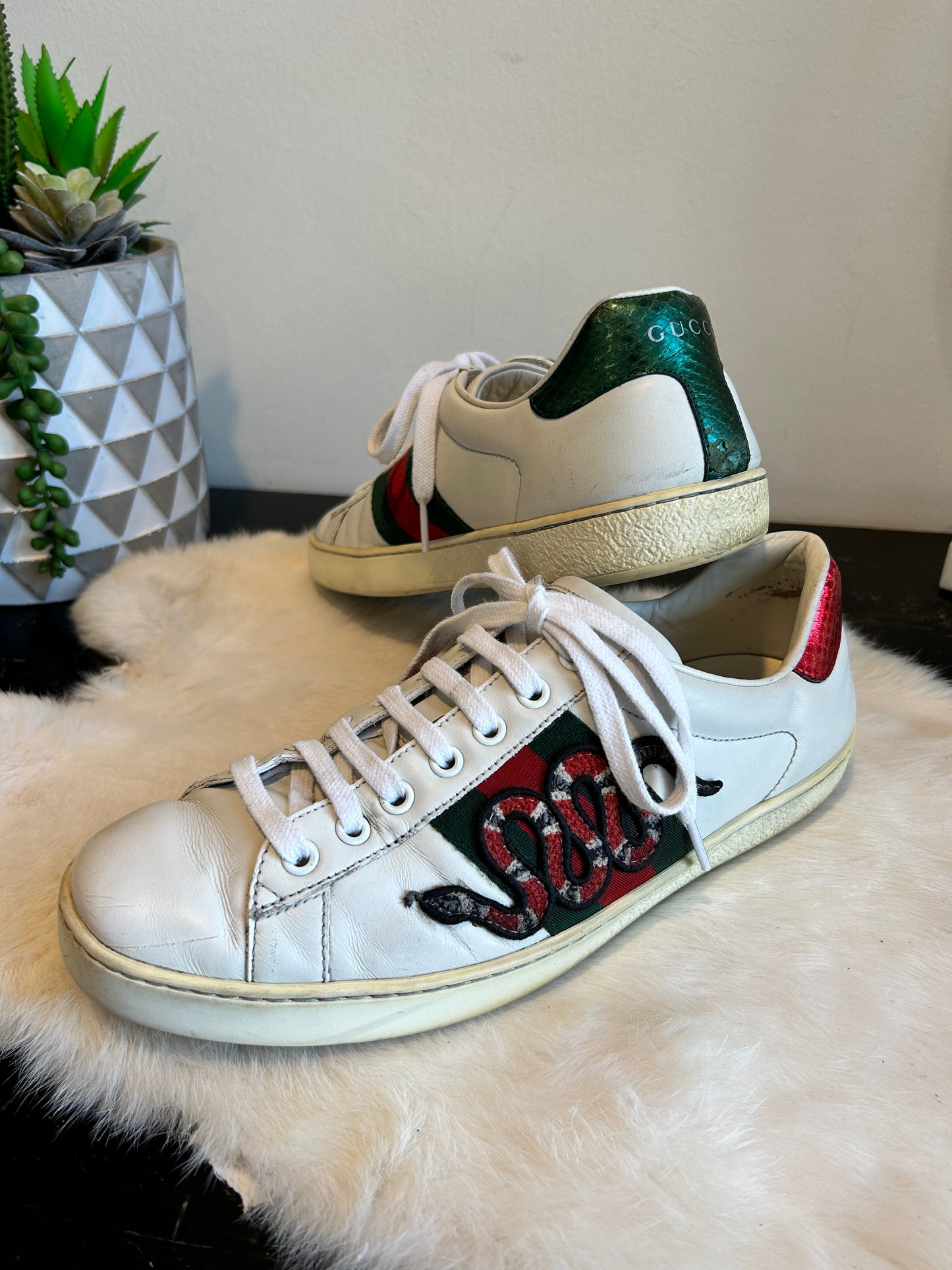 GUCCI Ace King Snake Sneakers Mens 6EU (Womens 39EU)