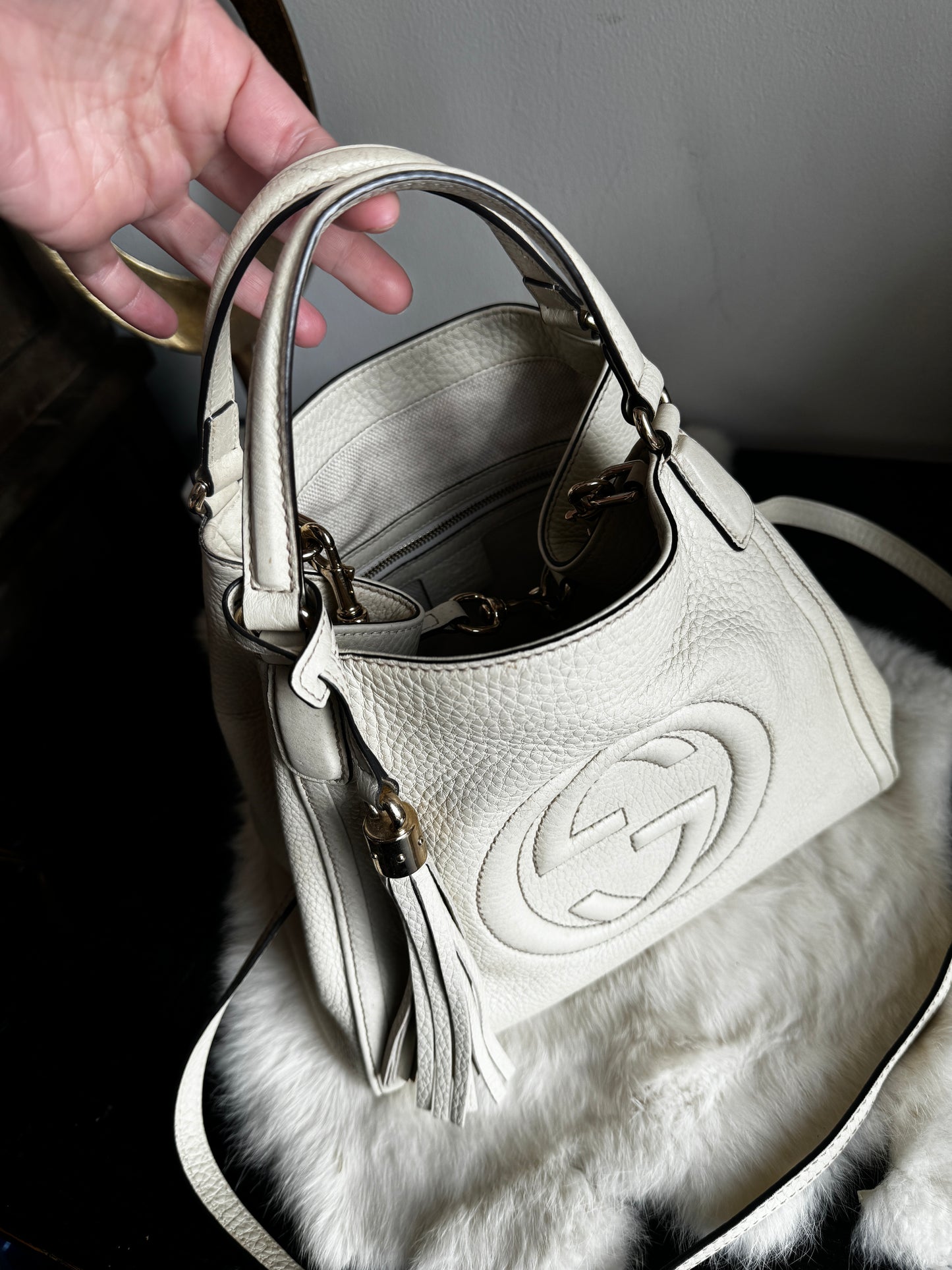 Gucci Cream Soho 2-Way Shoulder Bag