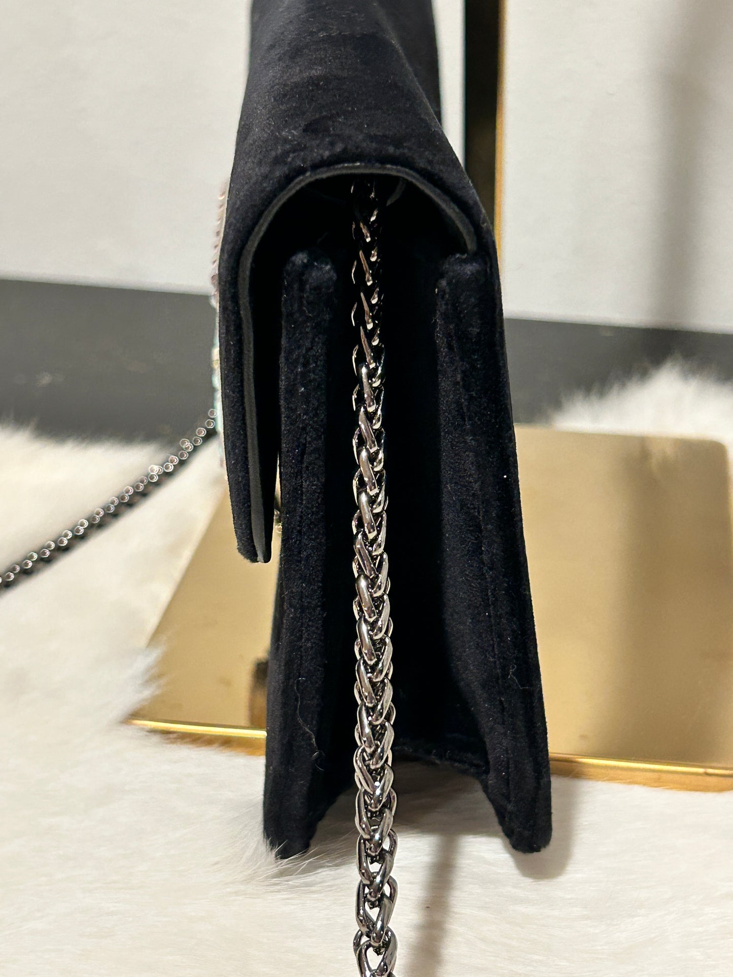 GUCCI Black Crystal G Velvet Mini