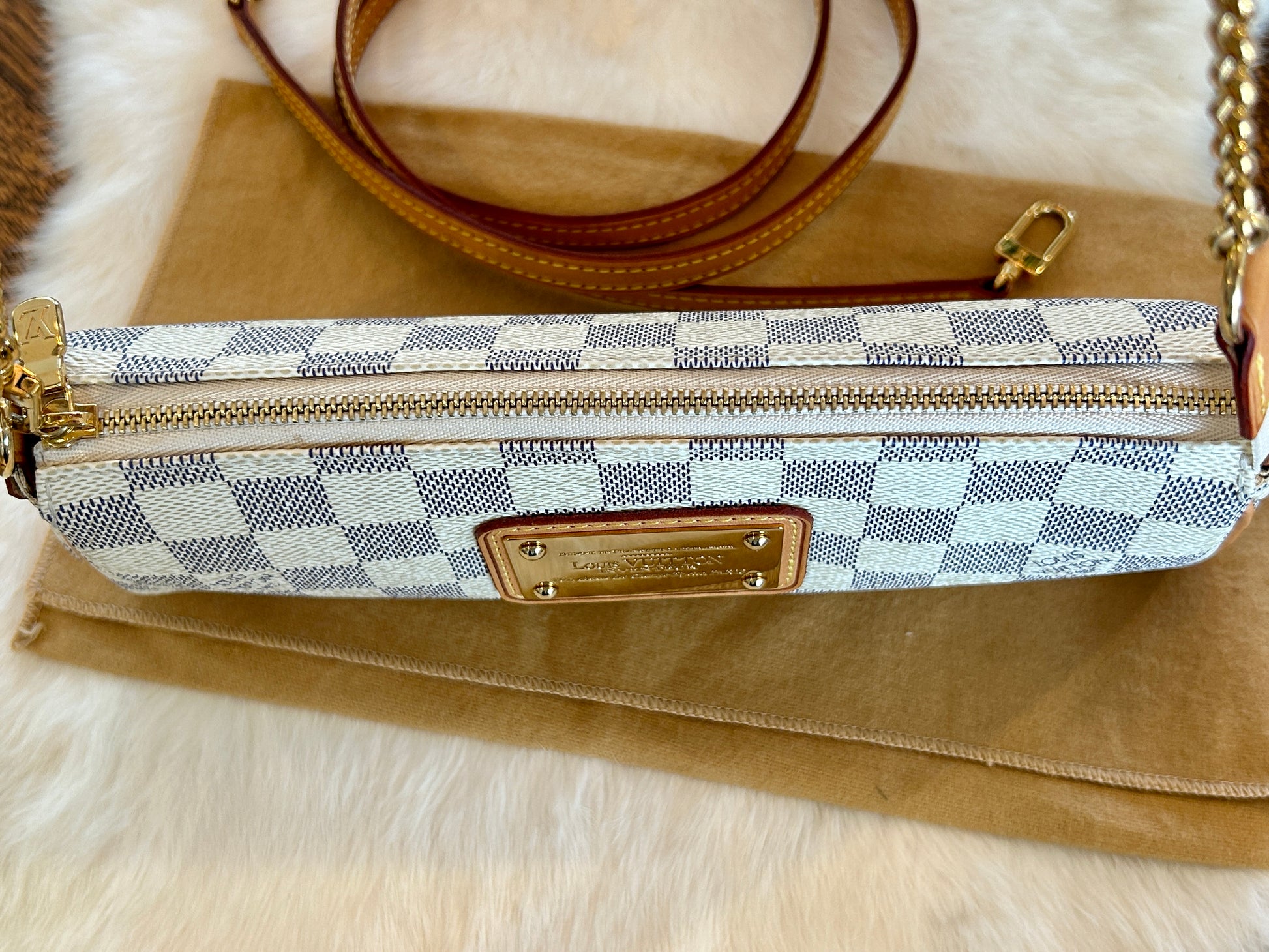 Louis Vuitton Eva Clutch Damier Azur Crossbody Bag