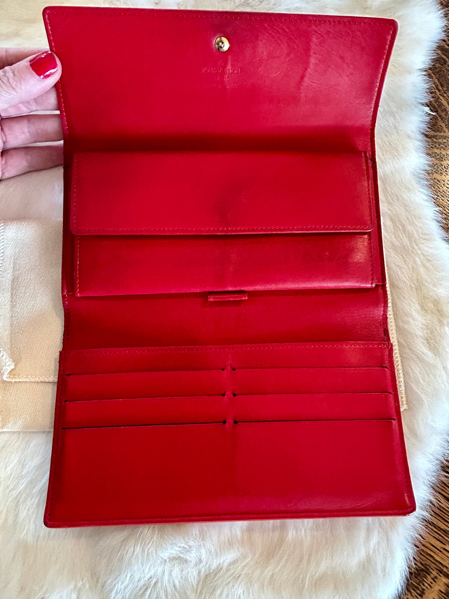 Louis Vuitton Red Vernis Porte Tresor International Wallet