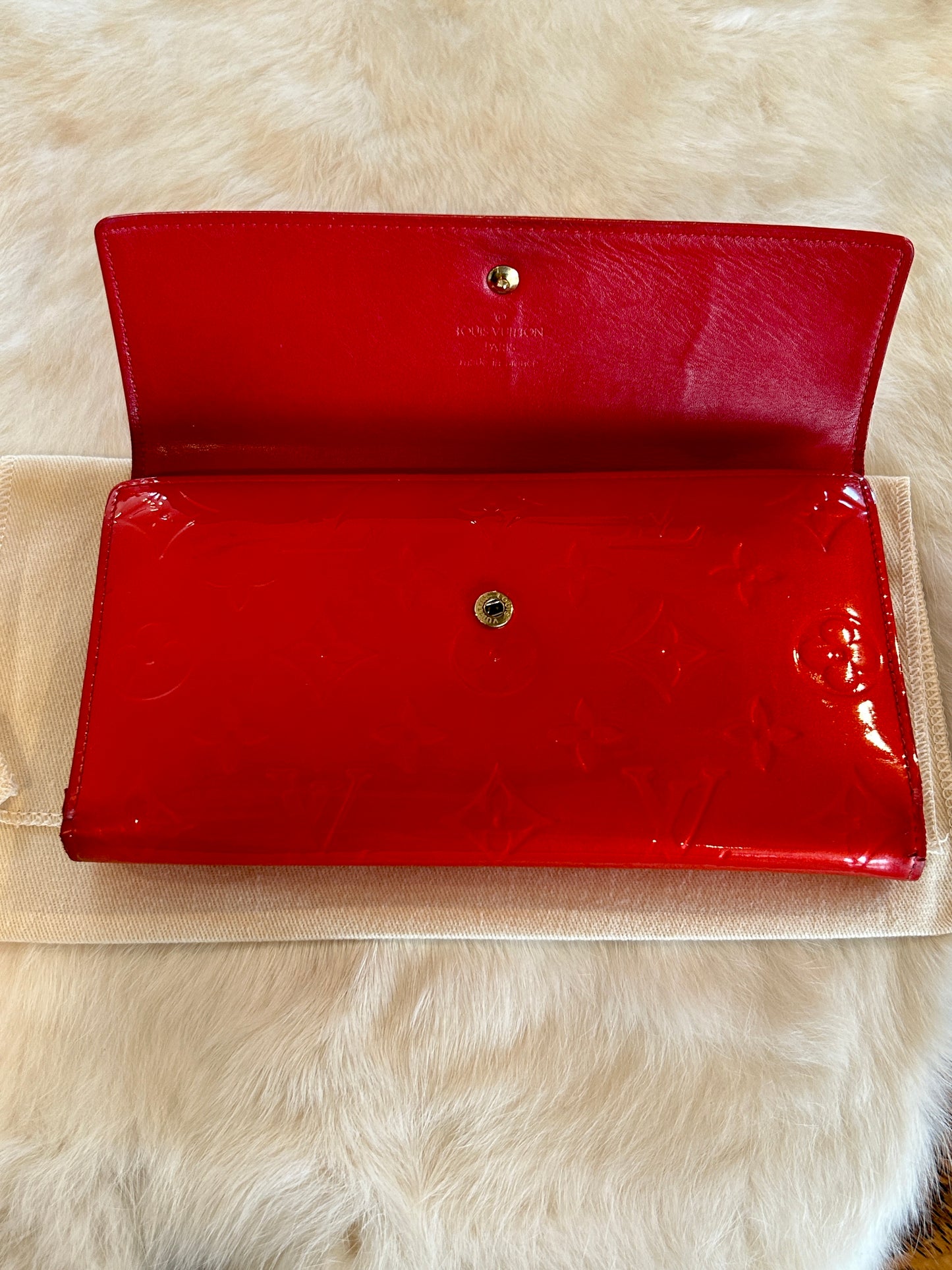 Louis Vuitton Red Vernis Porte Tresor International Wallet