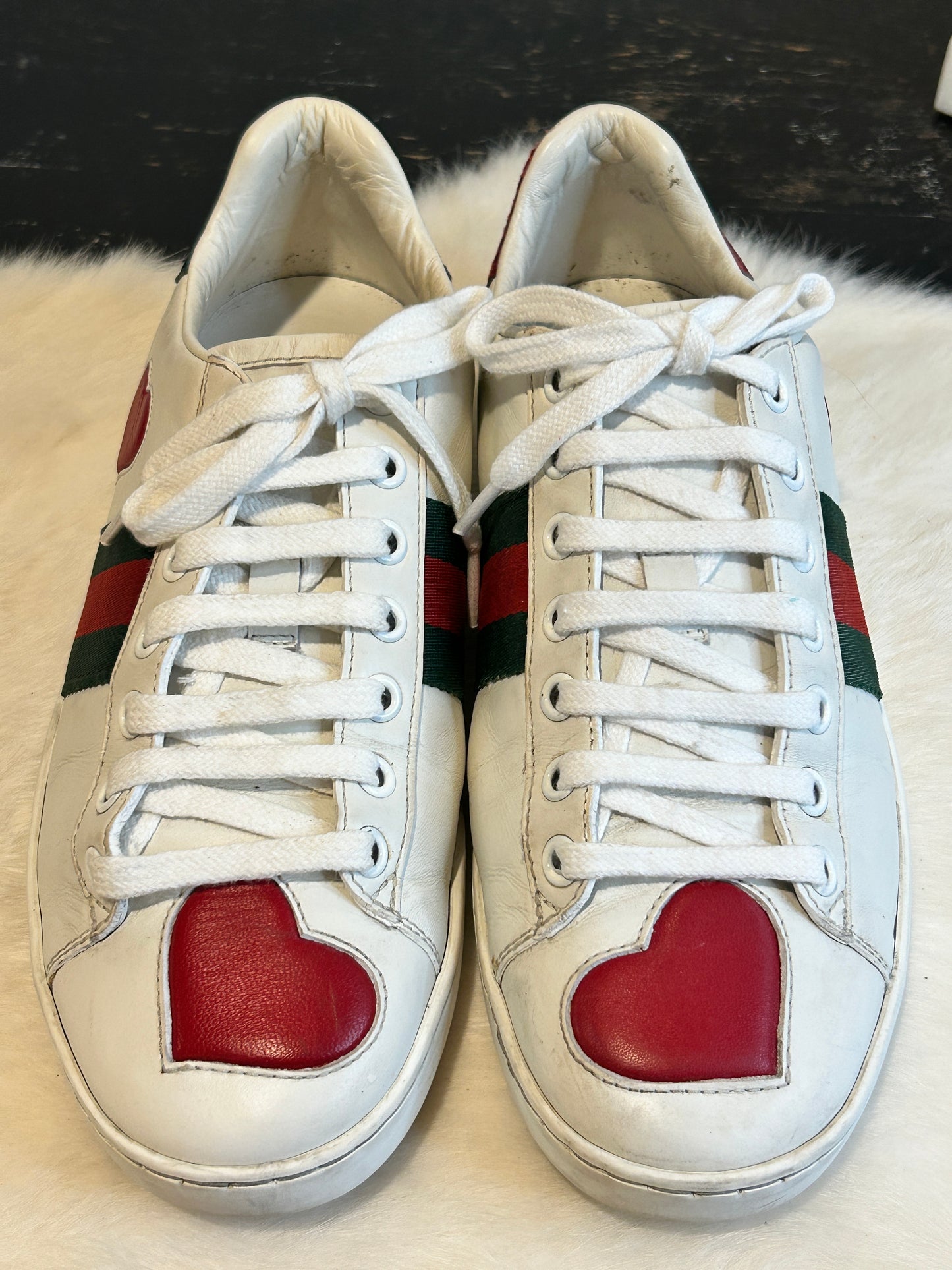 Gucci Ace Hearts Sneakers Size 36