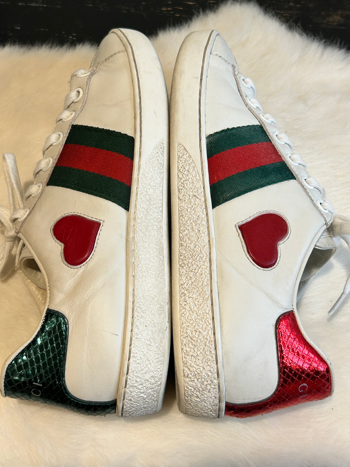 Gucci Ace Hearts Sneakers Size 36