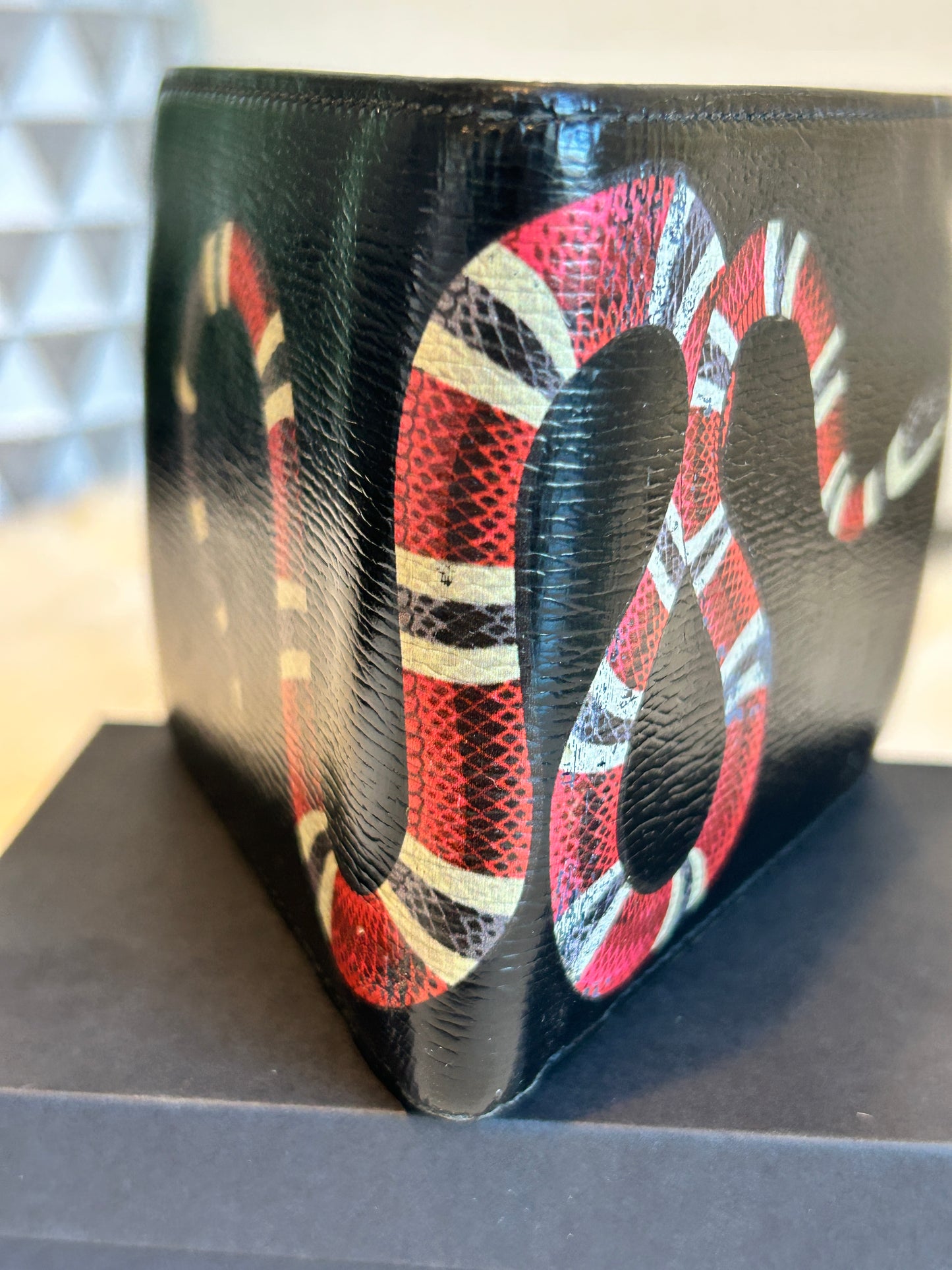 Gucci Black Leather King Snake Wallet