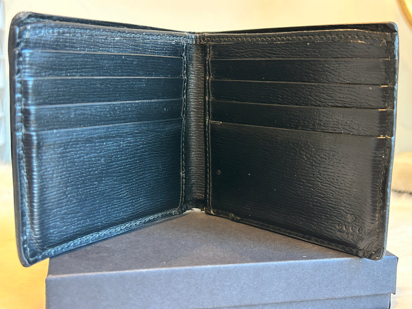 Gucci Black Leather King Snake Wallet