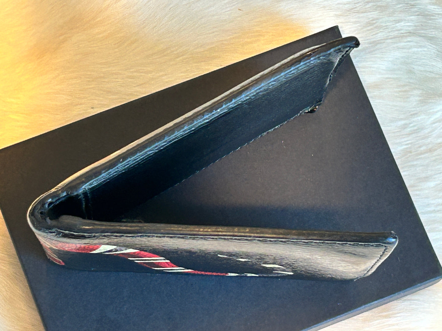 Gucci Black Leather King Snake Wallet