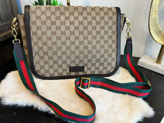 GUCCI Canvas Large Messenger Bag