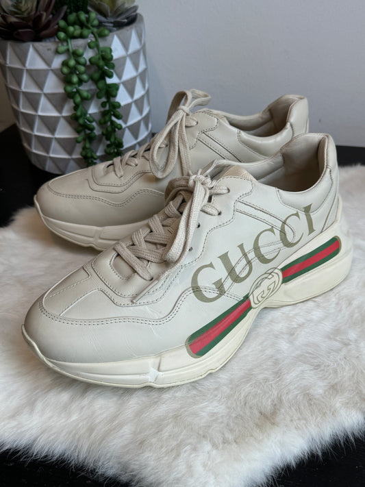 Gucci Rhyton Logo Ivory Sneakers 39EU