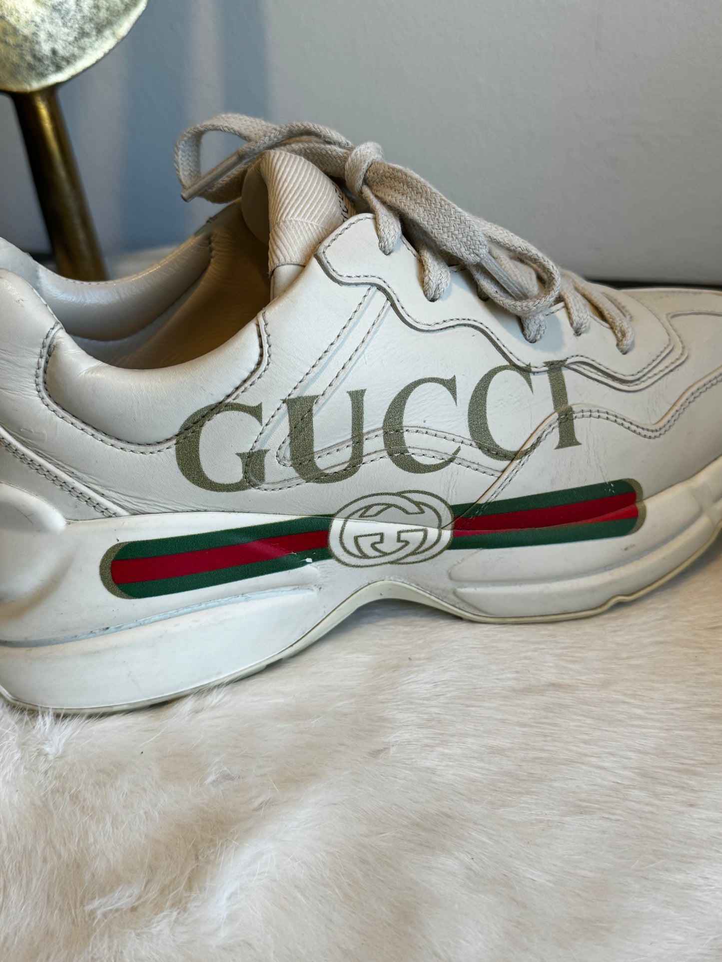 Gucci Rhyton Logo Ivory Sneakers 36EU