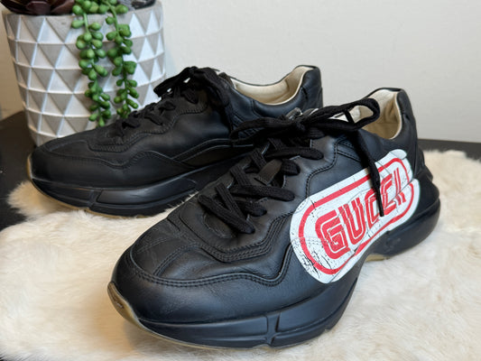 GUCCI Rhyton Black Sneakers Mens 7EU (Womens 40EU)