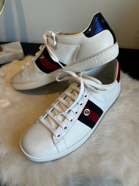 GUCCI Ace Navy/Red Web Sneakers 36EU/36.5EU