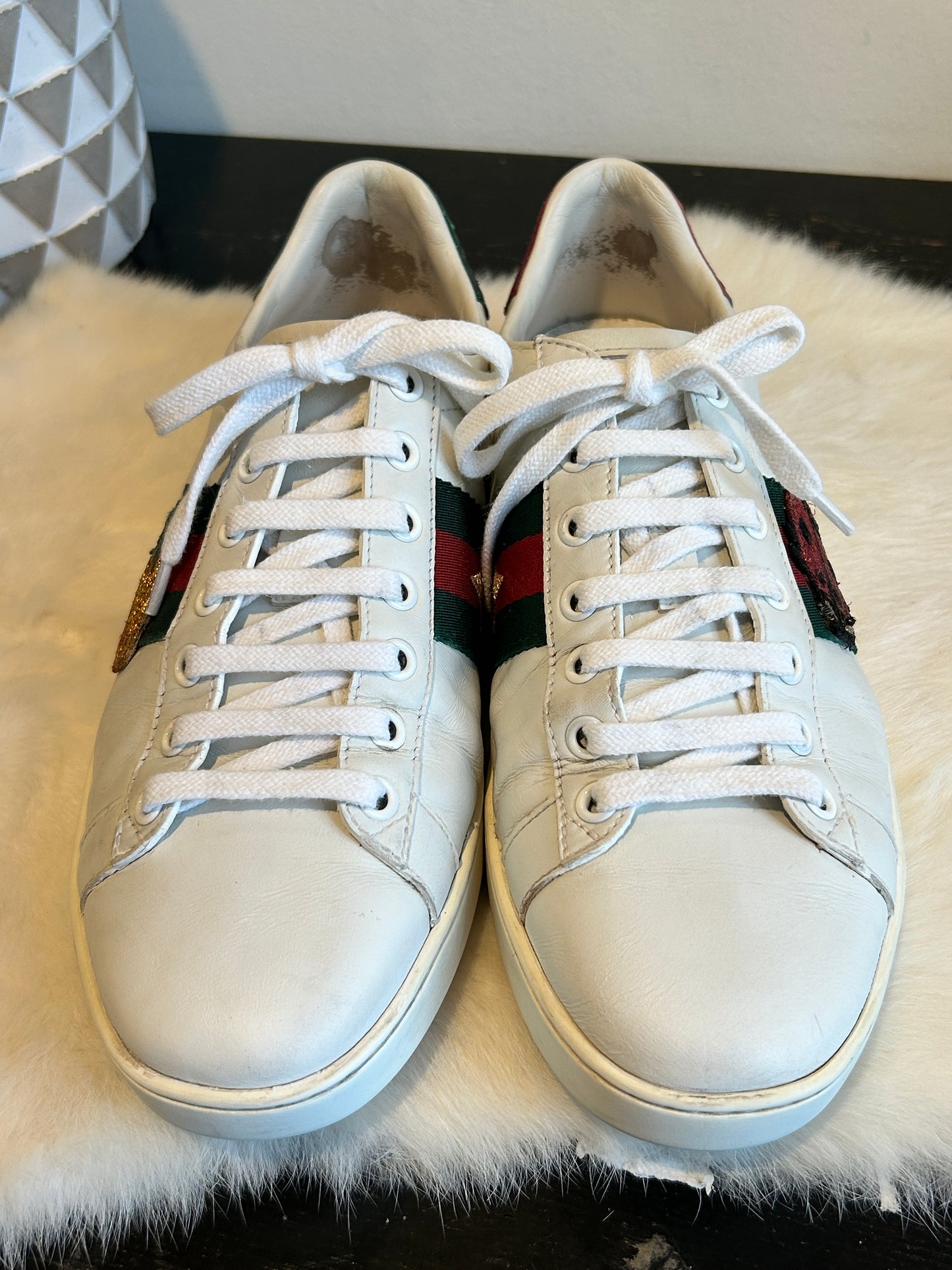 GUCCI Ace Pineapple Ladybug Sneakers Women's 38eu