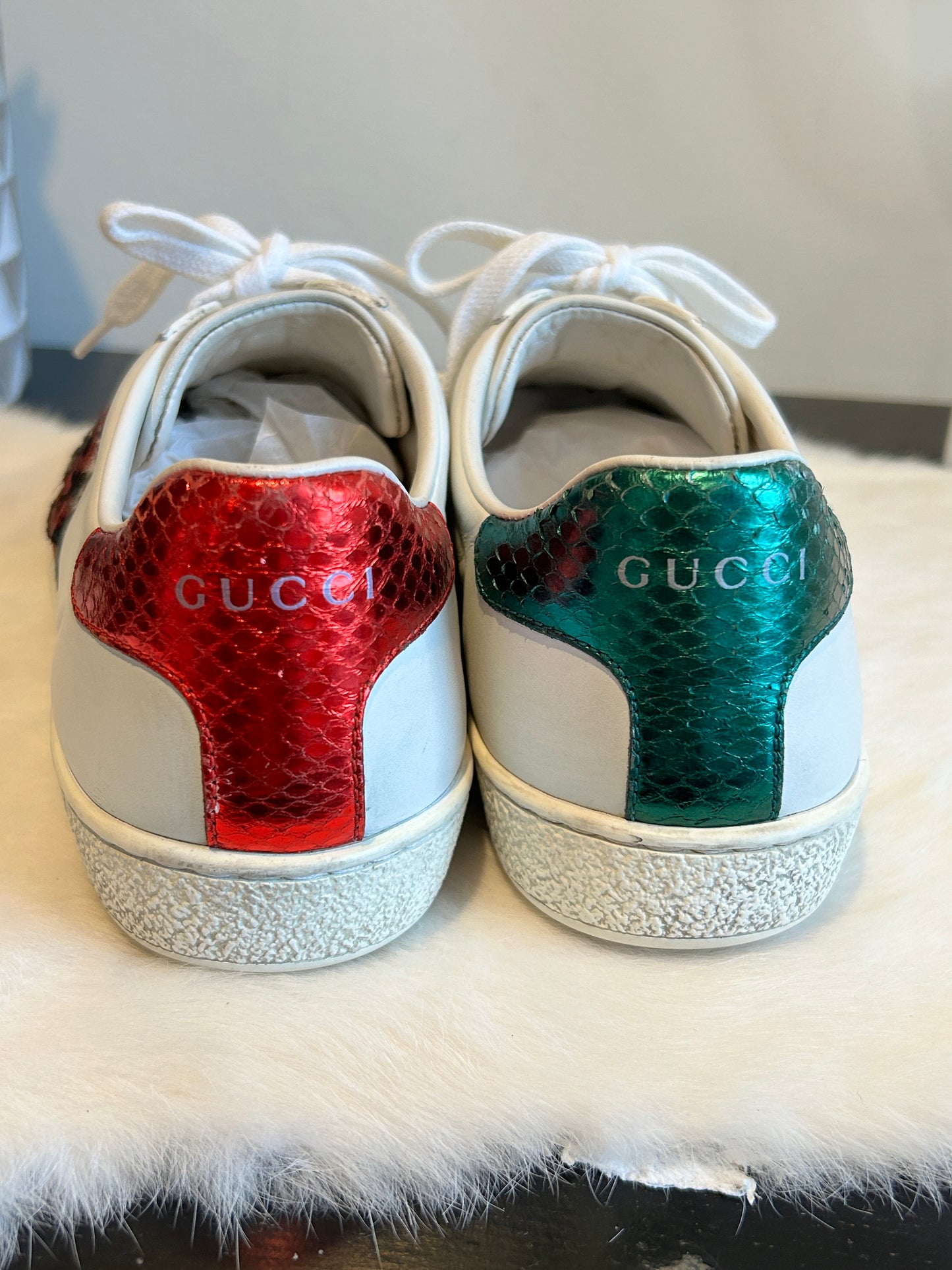 GUCCI Ace Pineapple Ladybug Sneakers Women's 38eu