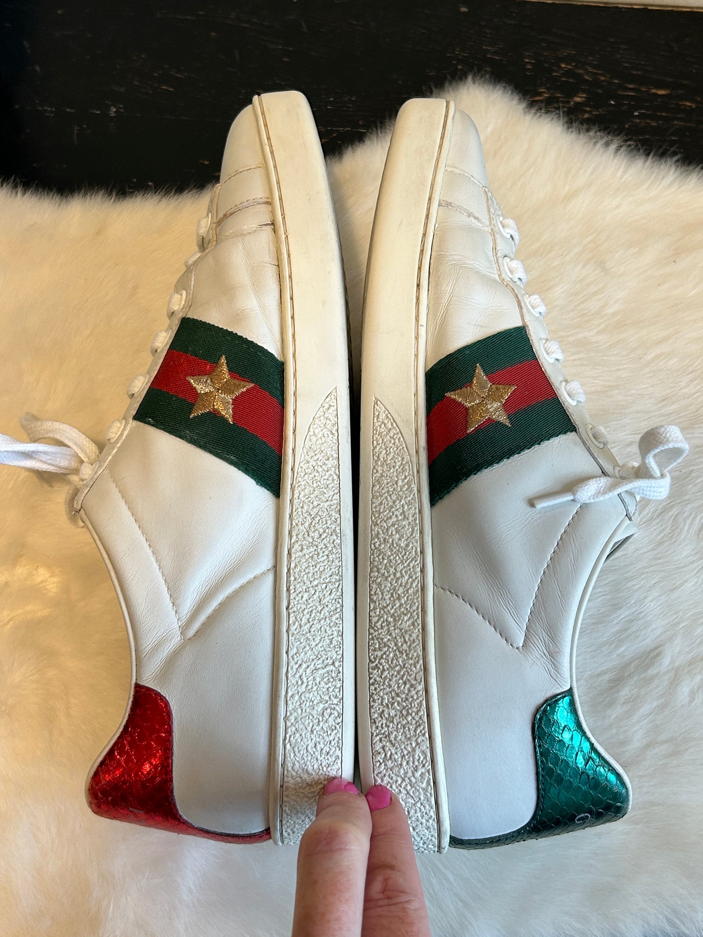 GUCCI Ace Pineapple Ladybug Sneakers Women's 38eu